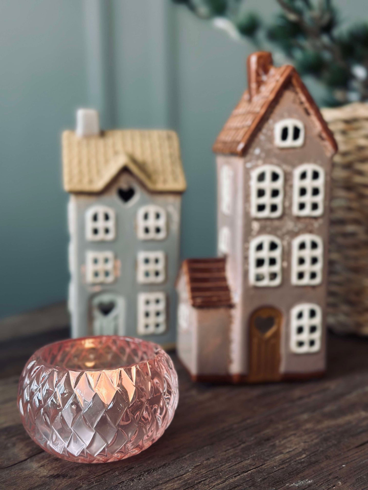 Lysestake til telys Diamond - Light Pink