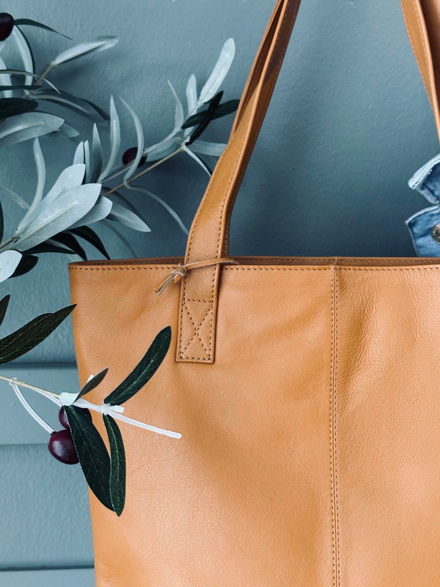 Shopper Marina i mykt skinn - Cognac