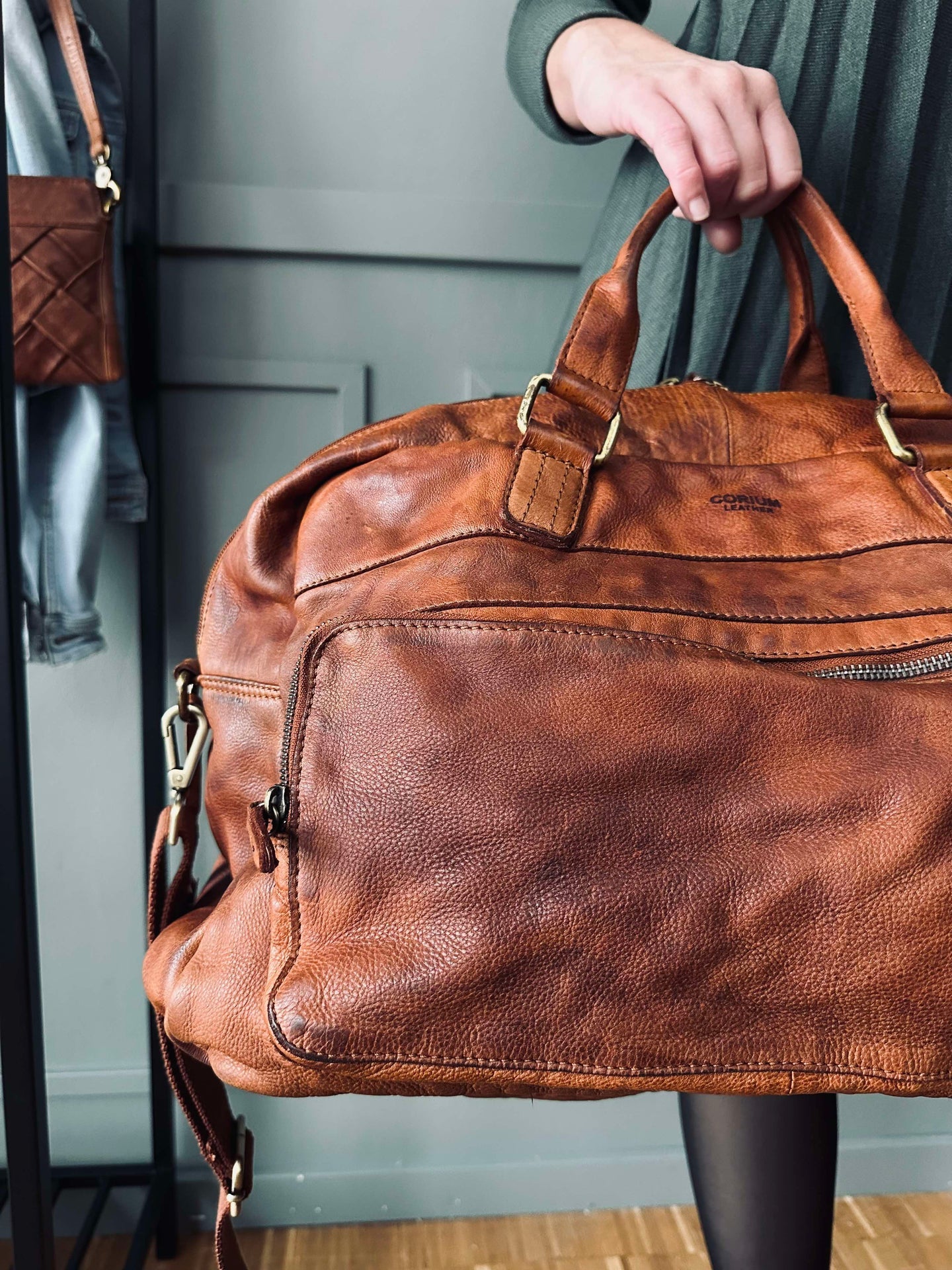 Weekendveske Raw boheme - Cognac