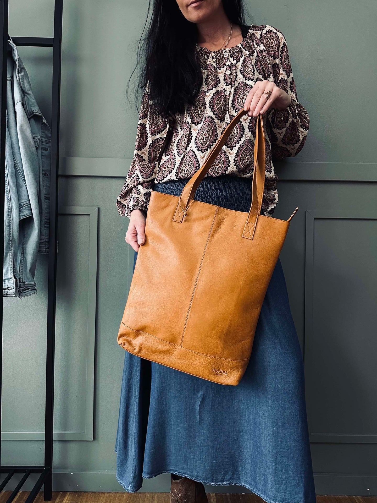 Shopper Marina i mykt skinn - Cognac