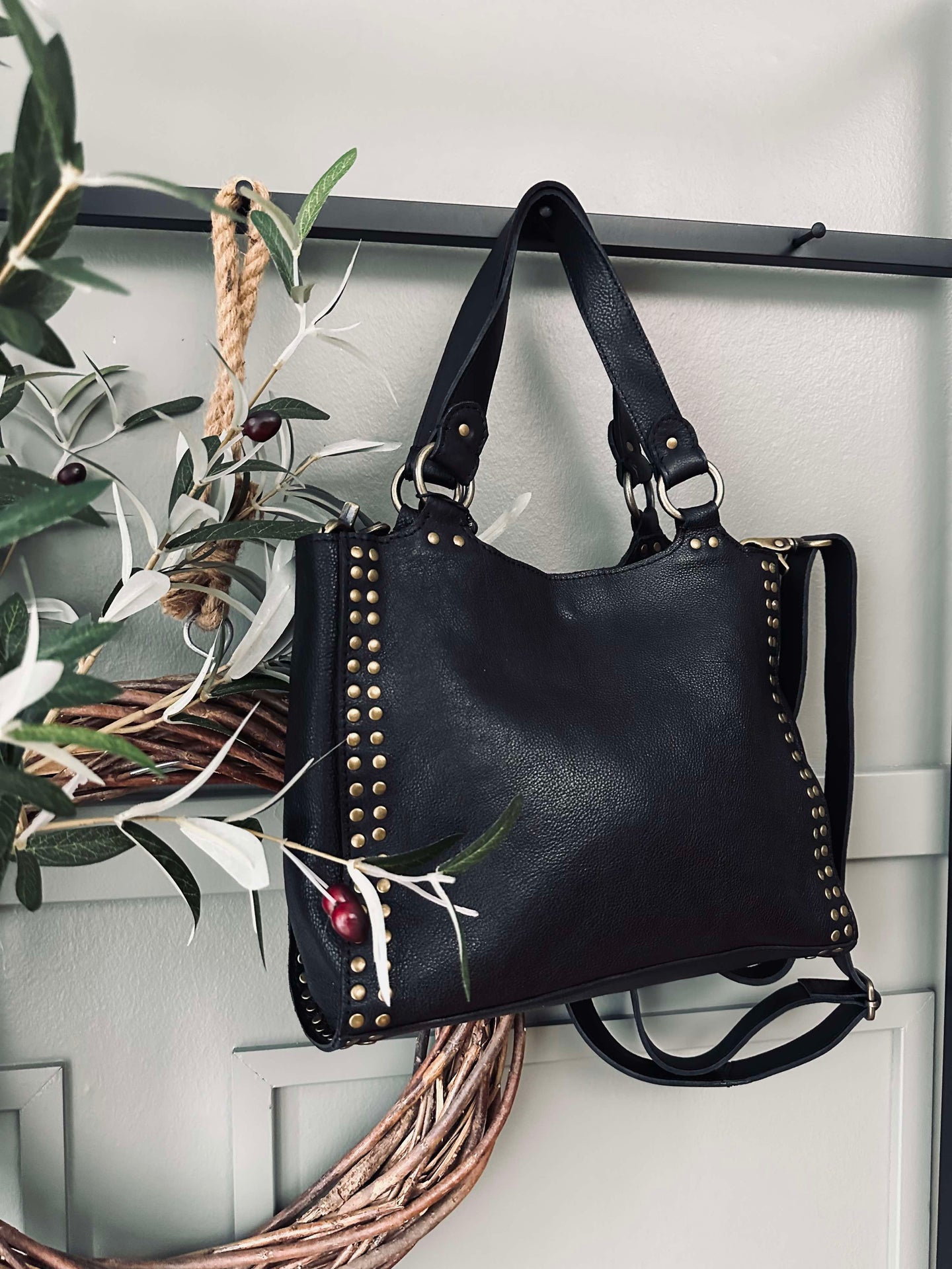 Arbeidsveske med nitter - Black
