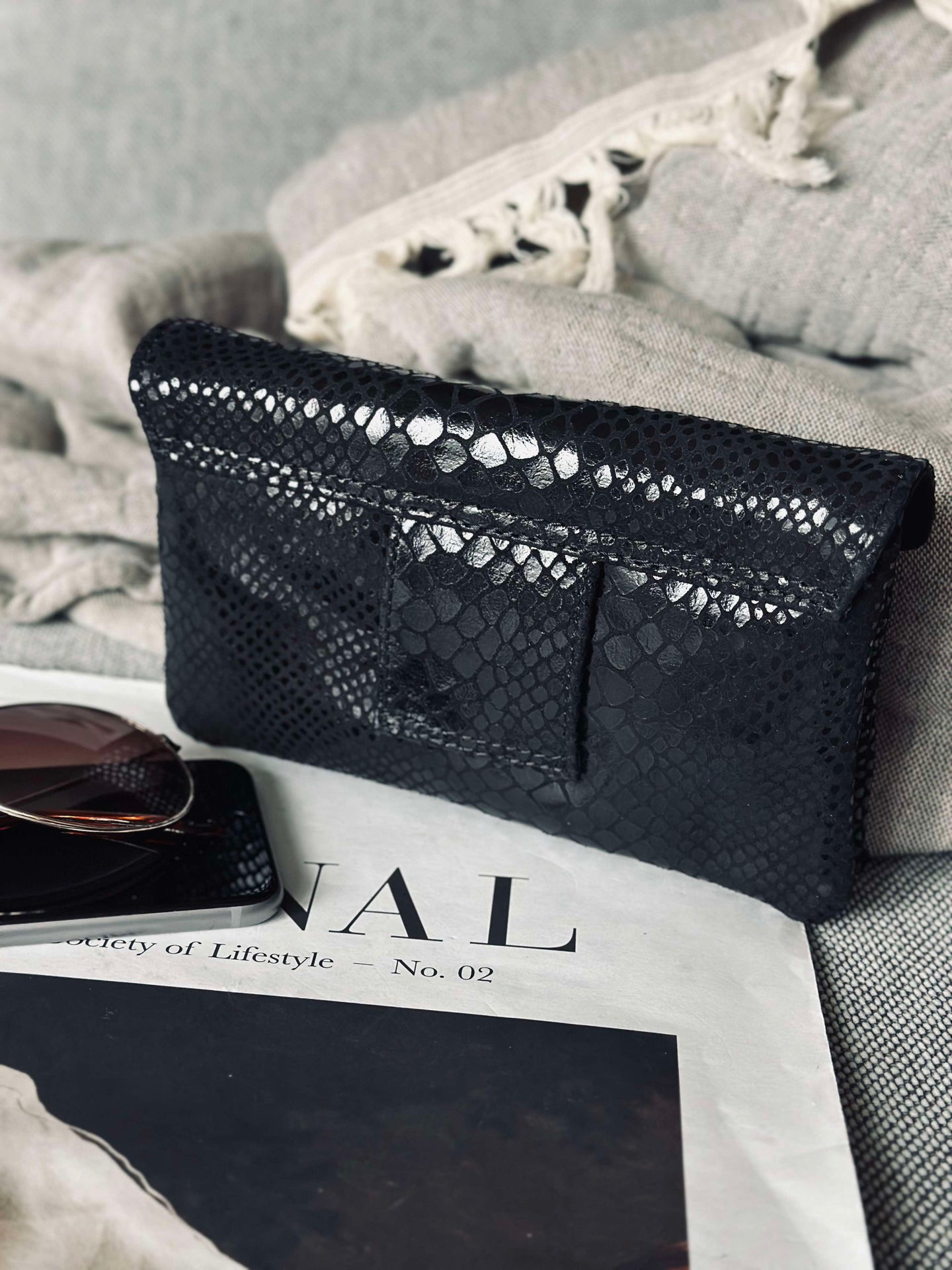 Lommebok Aura Black Croco