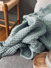 Pledd Stone-washed Vafflet Bomull - Petrol