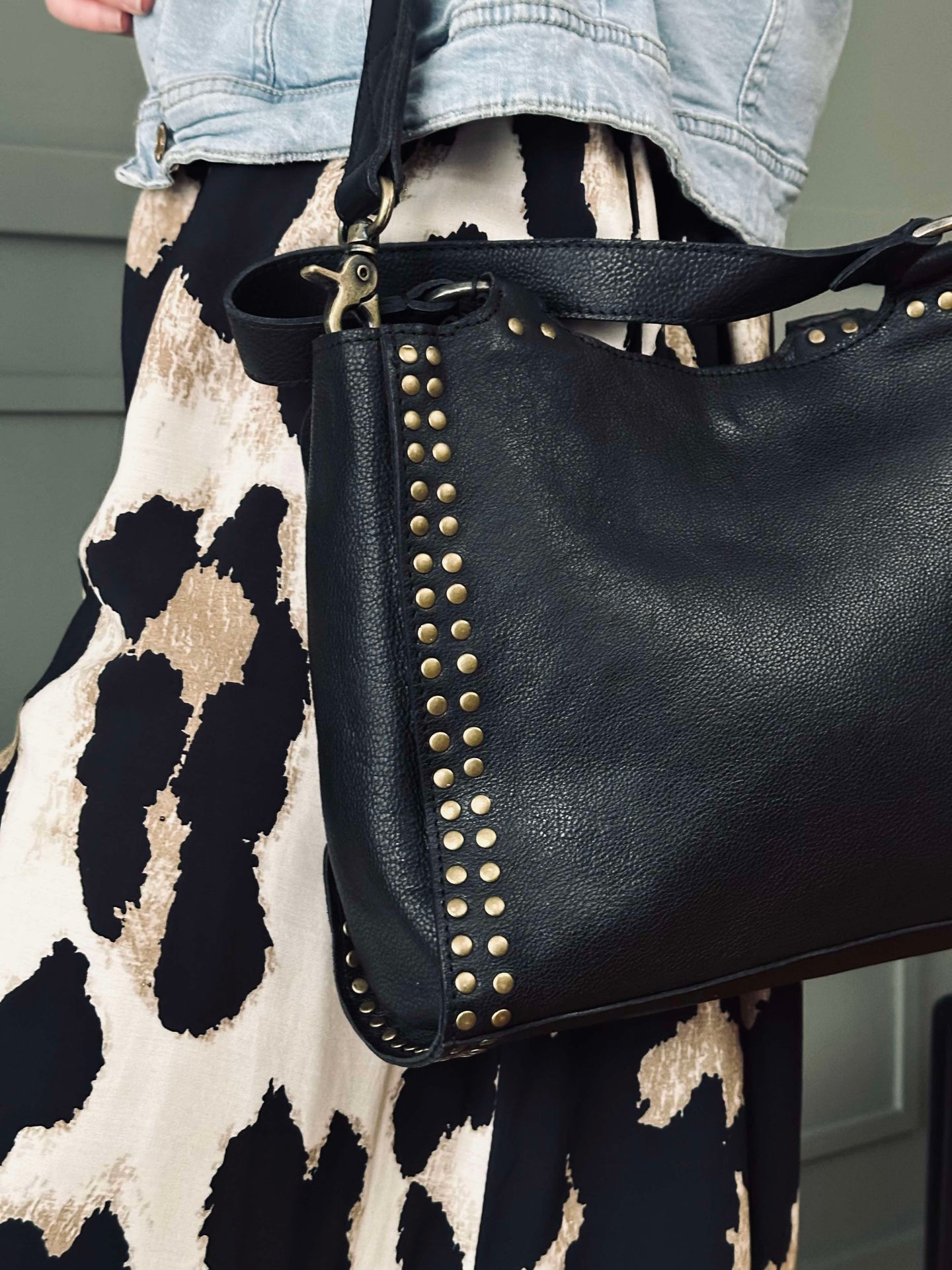 Arbeidsveske med nitter - Black