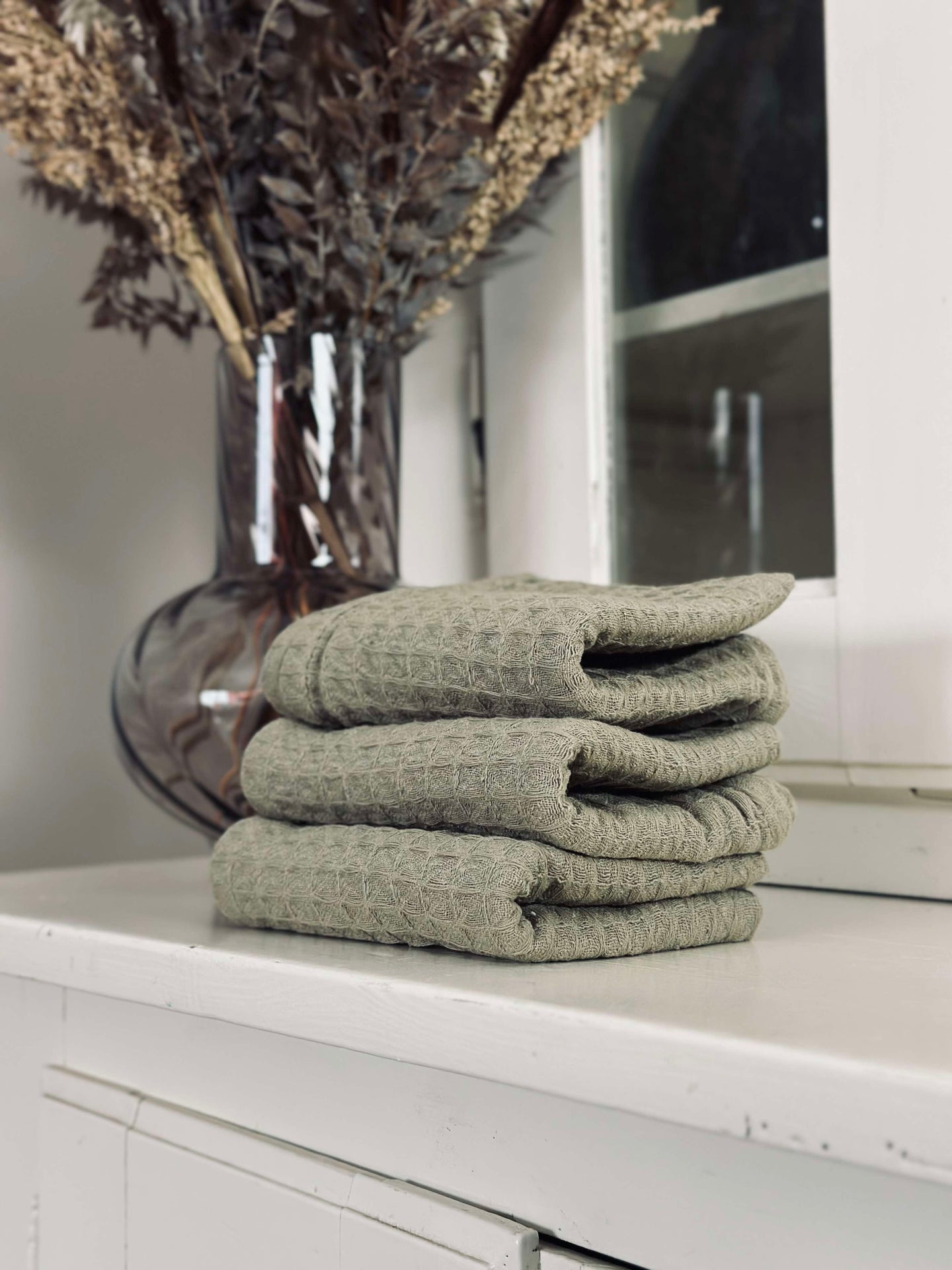 Viskestykker 3 stk. - Vafflet Mørk Beige