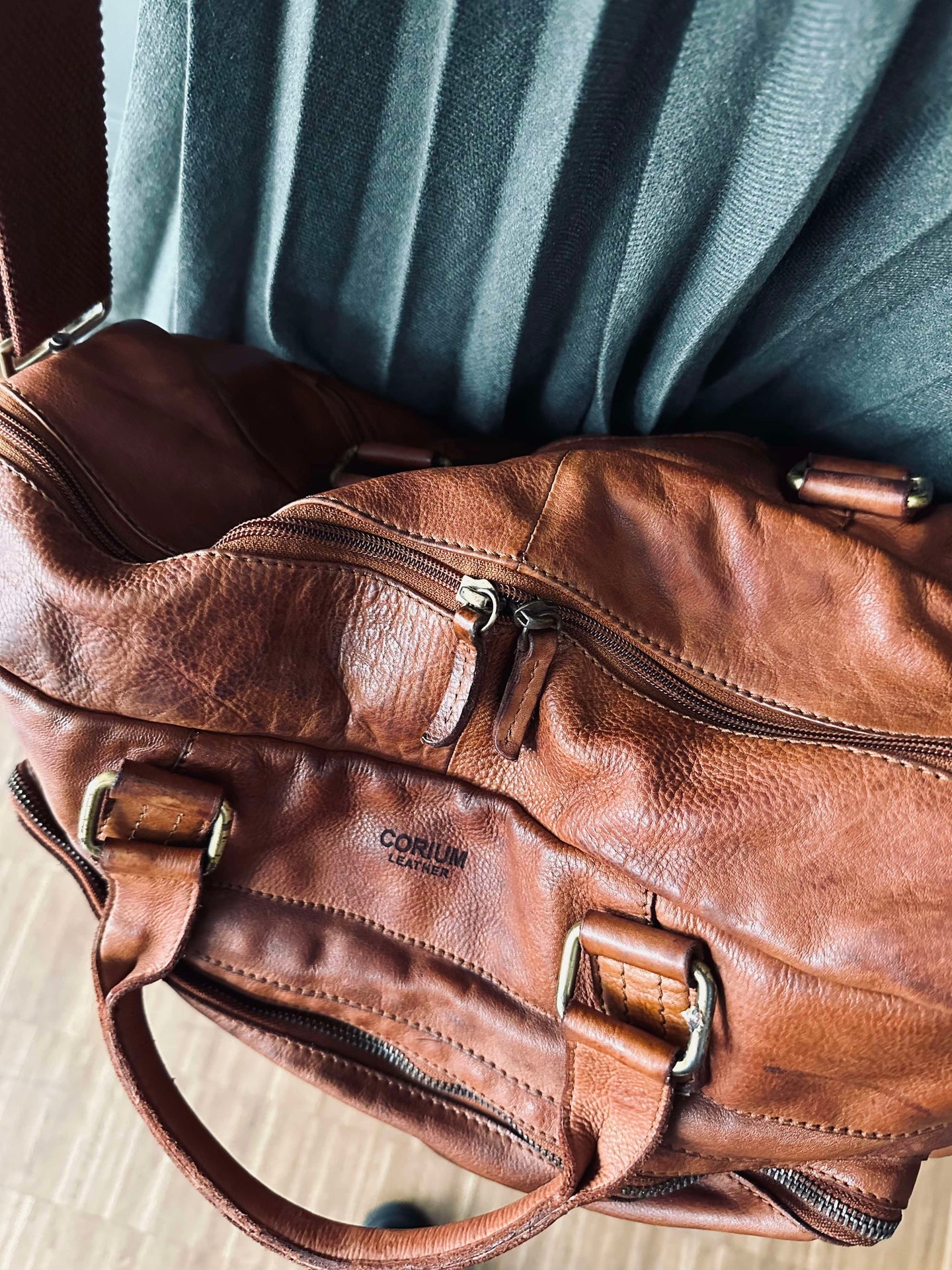 Weekendveske Raw boheme - Cognac