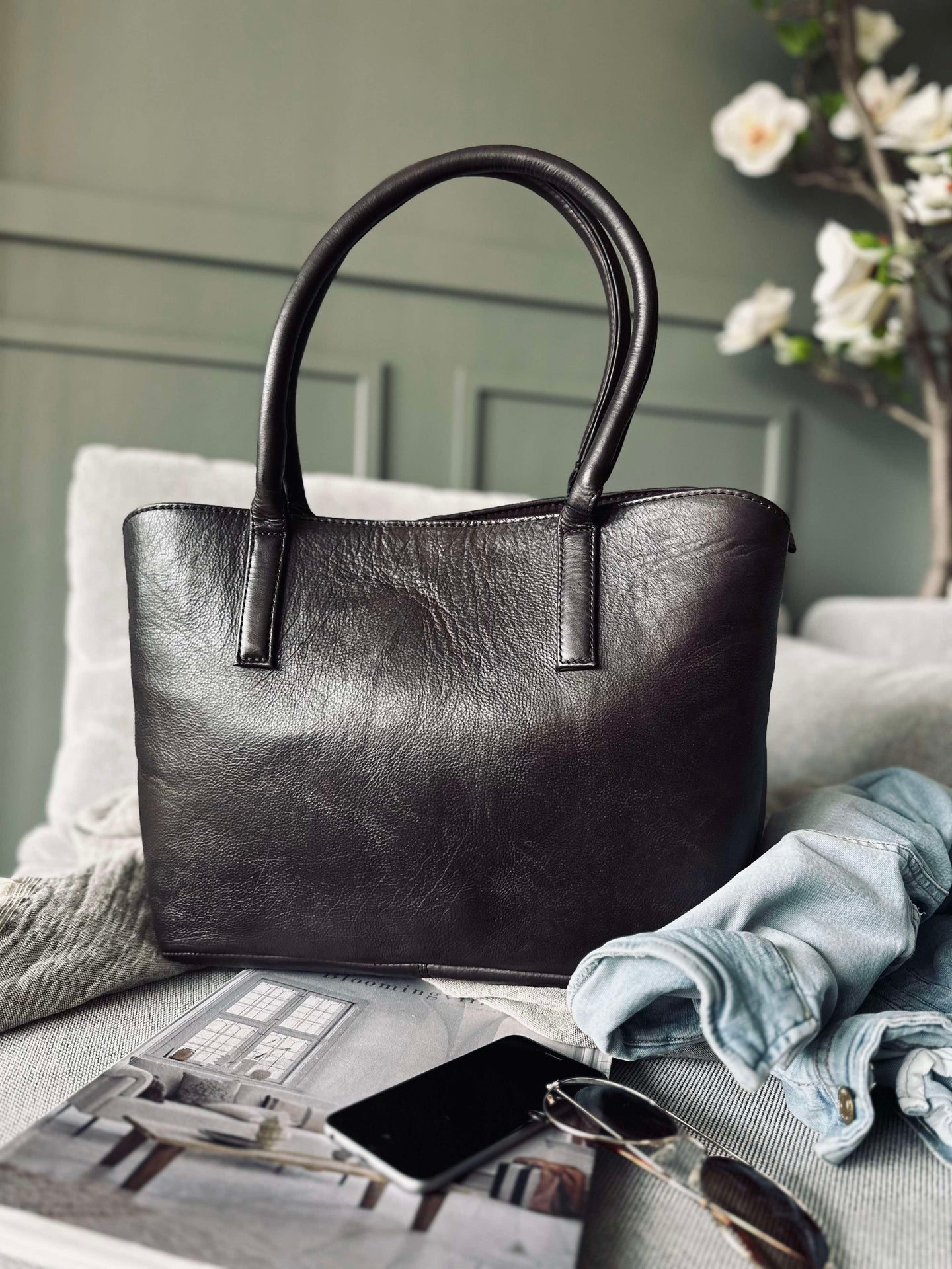 Arbeidstaske / shopper Brown  – Soft leather