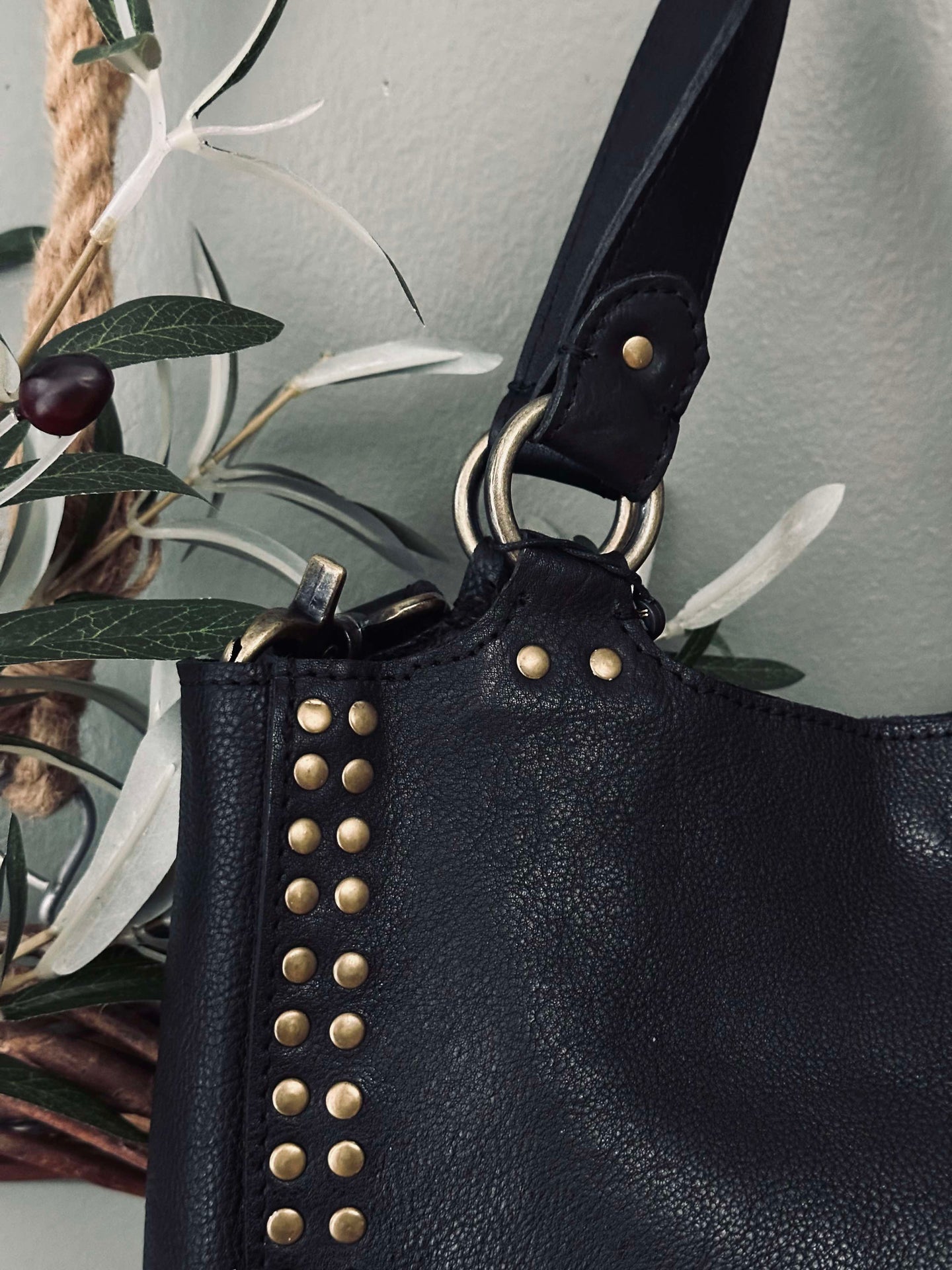 Arbeidsveske med nitter - Black