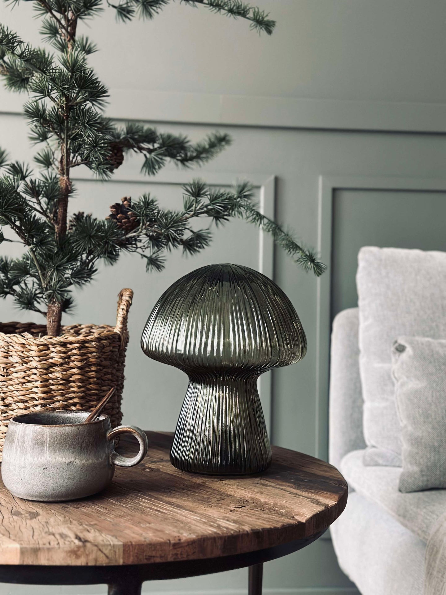 Mushroom med riller 25cm - Grønn