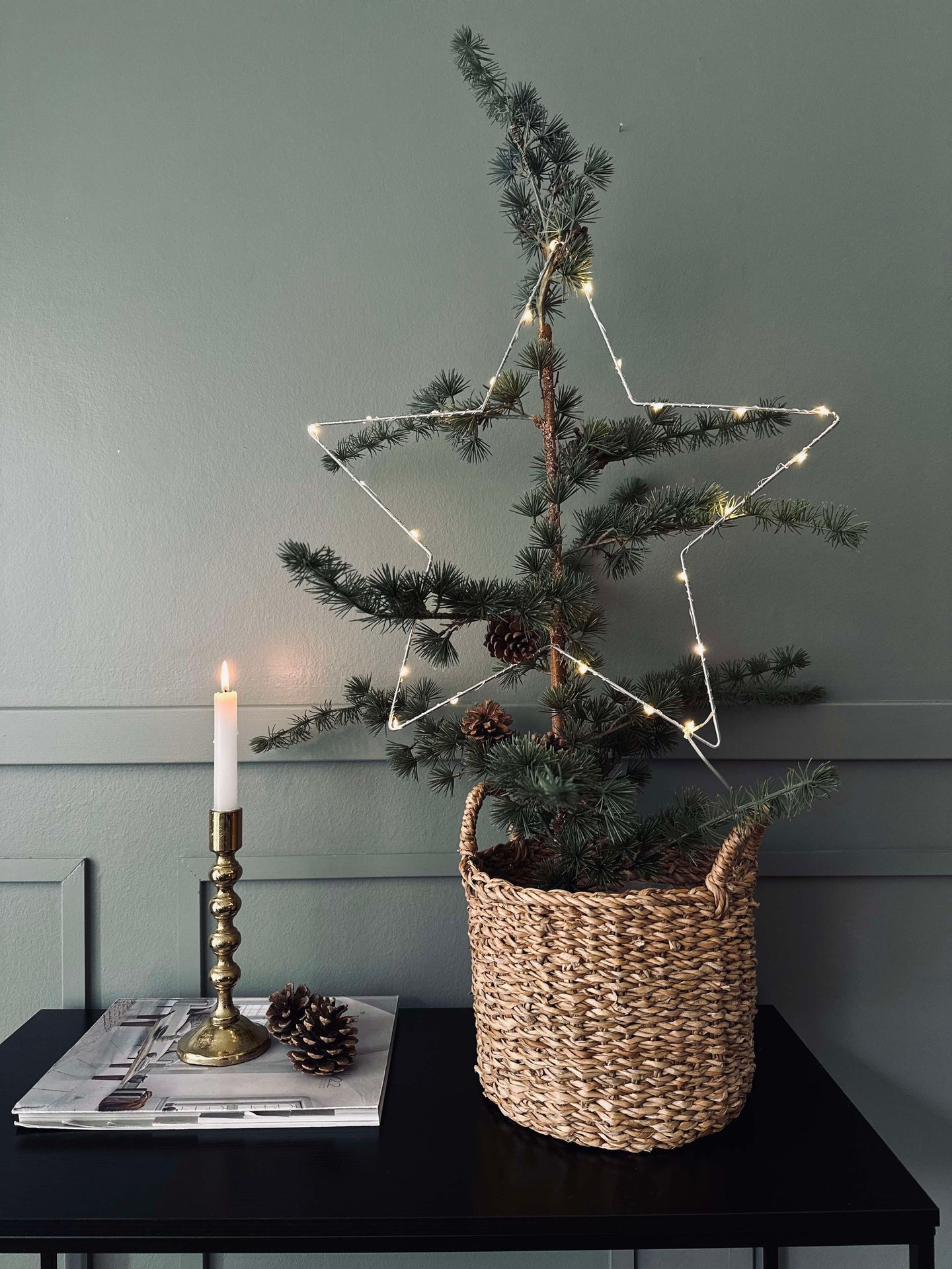 LED-stjerne sølv 45 cm - Godkjent for innendørs og utendørs