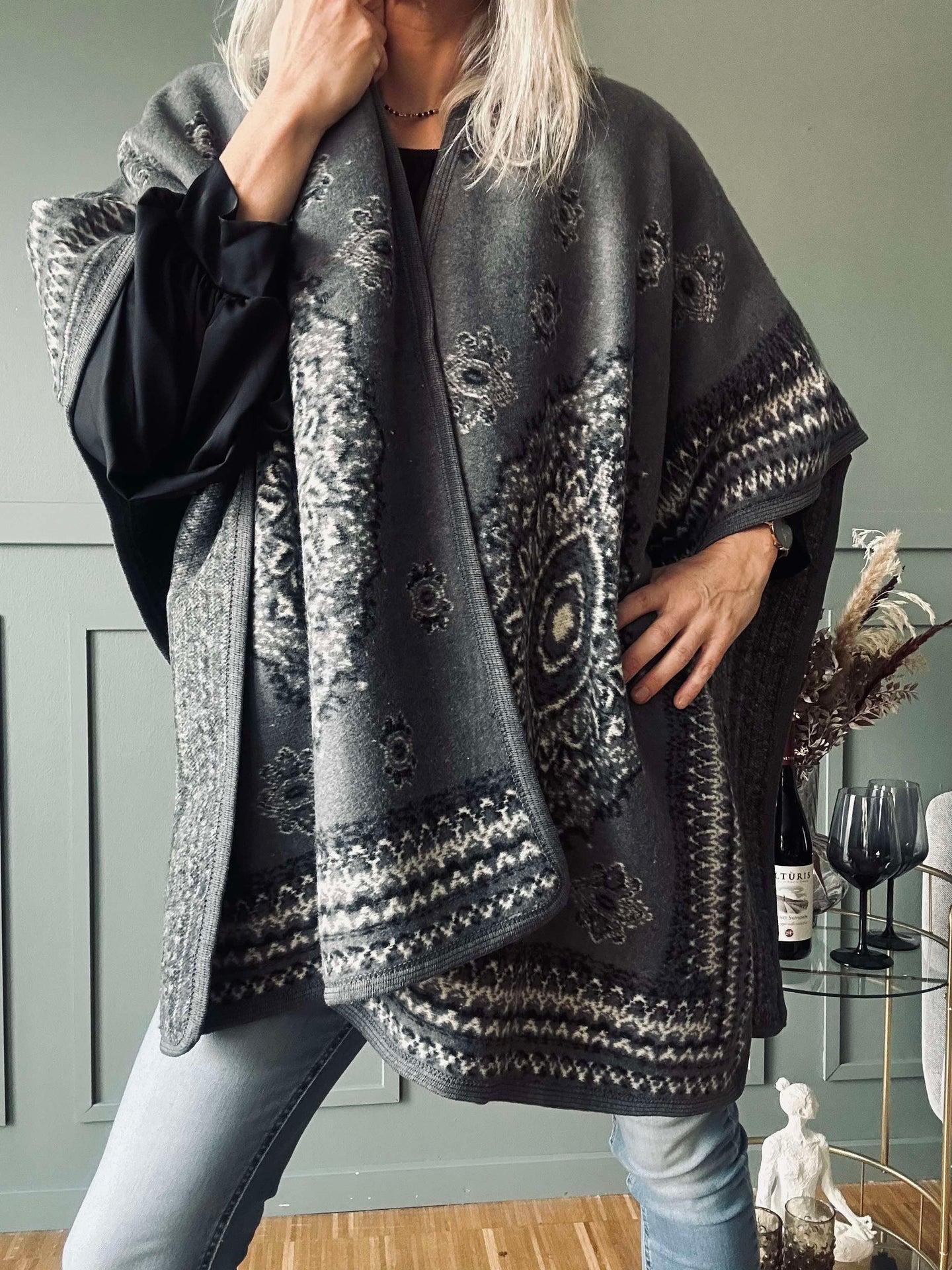Poncho Grey boheme