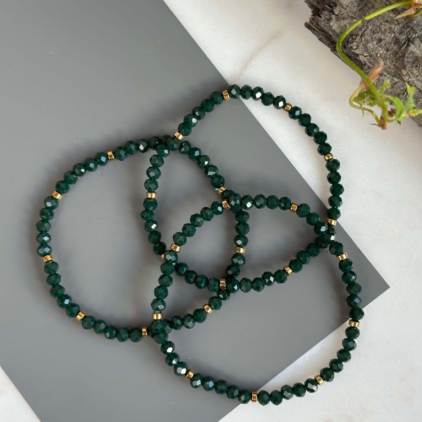Armbånd Merle Forest Green - Sett med 3 stk