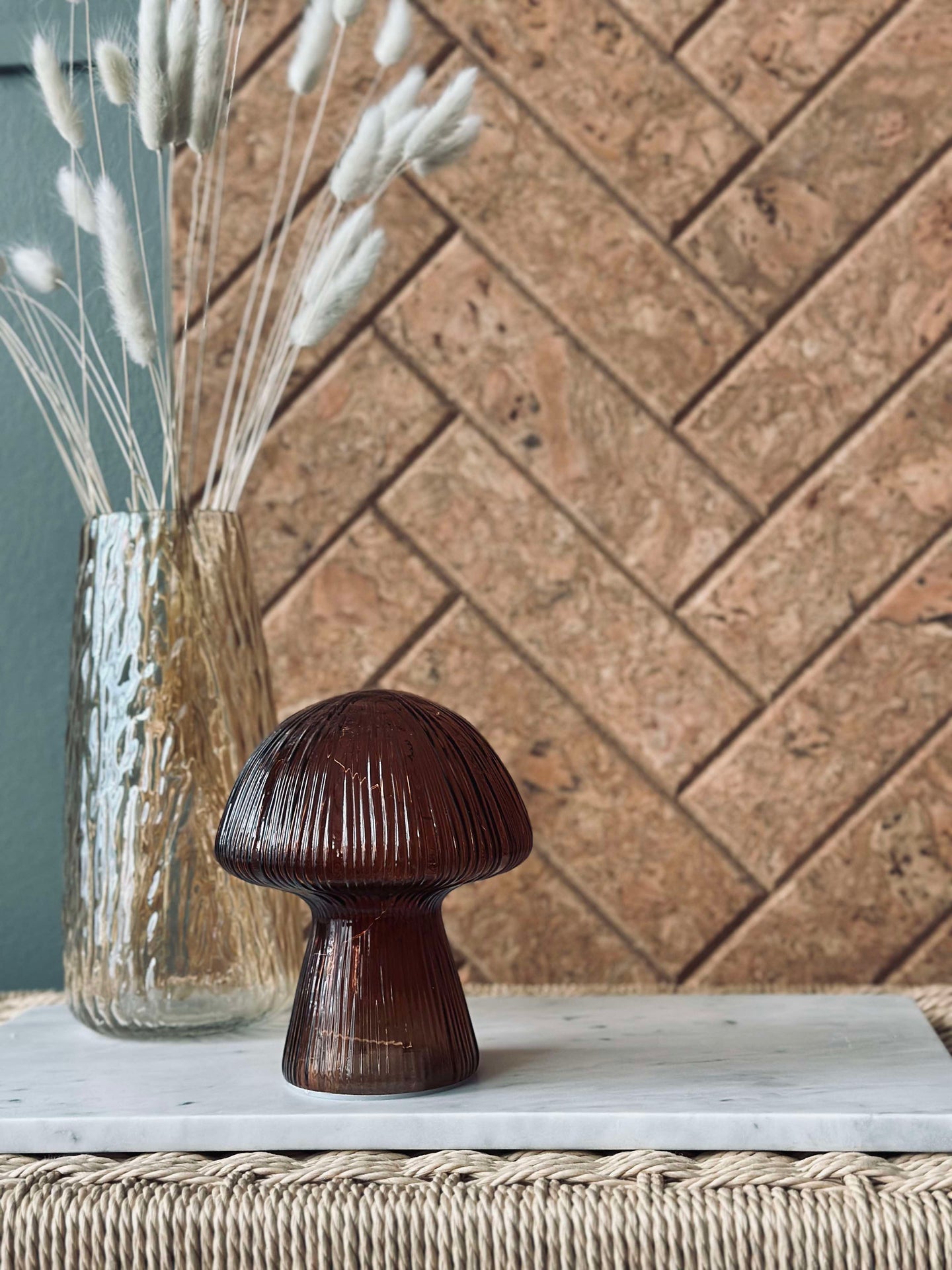 Mushroom med riller 15 cm - Brown