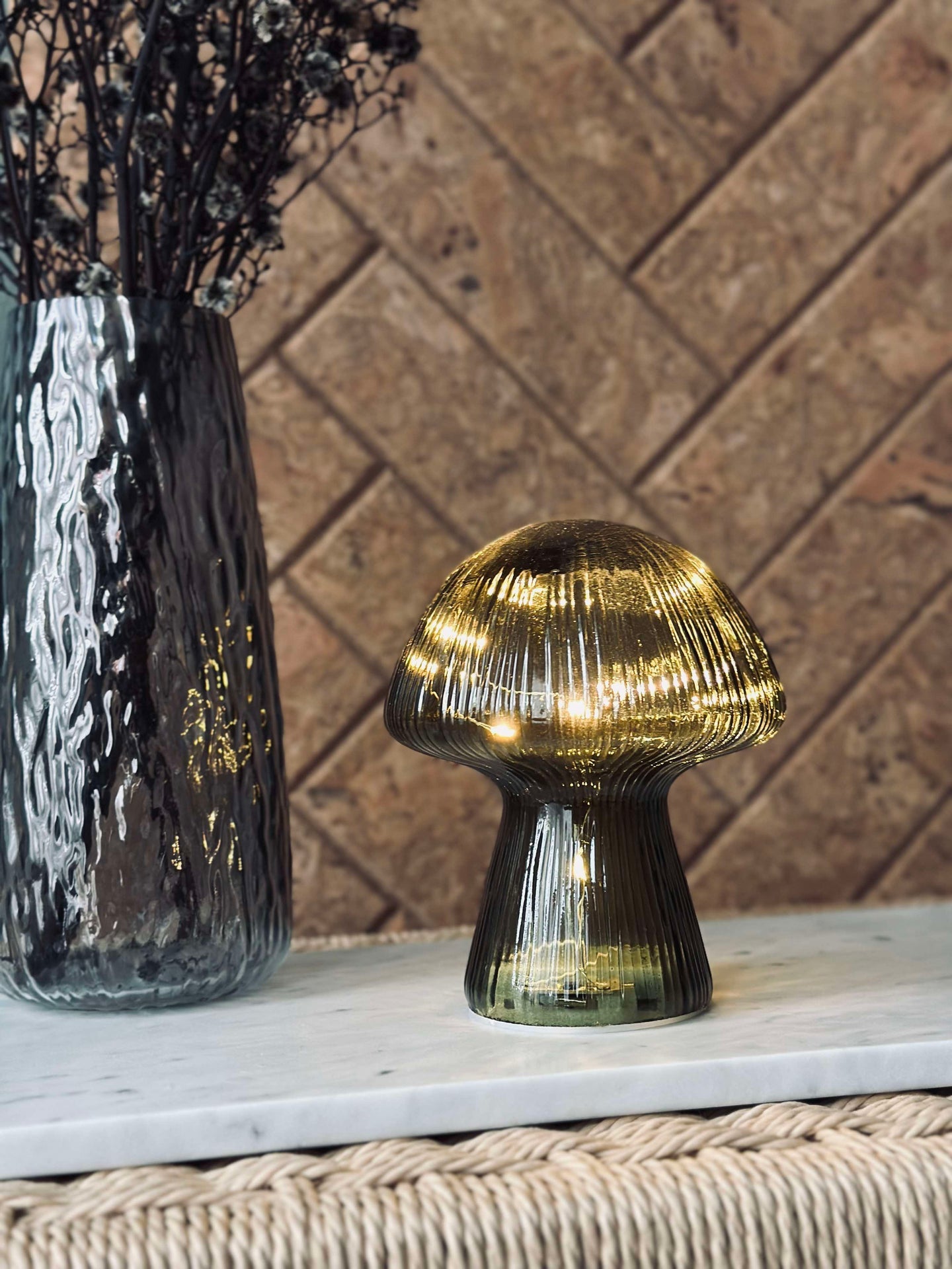 Mushroom med riller 15cm - Grønn