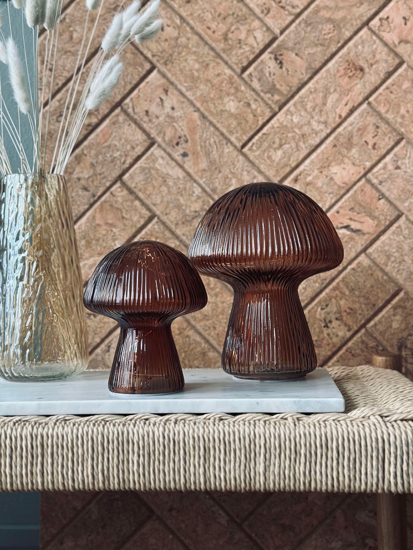 Mushroom med riller 15 cm - Brown