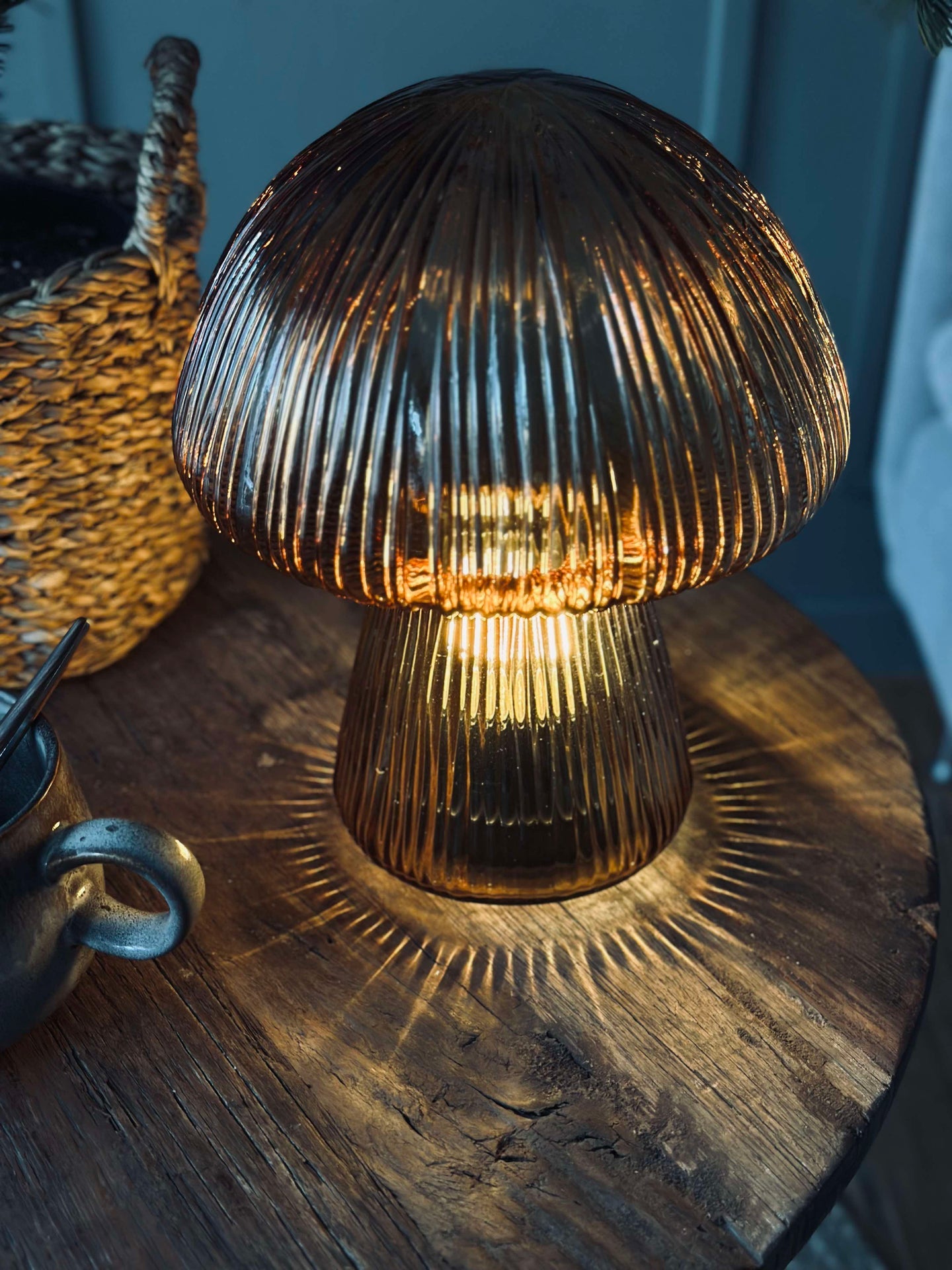 Mushroom med riller 25cm - Gyllen