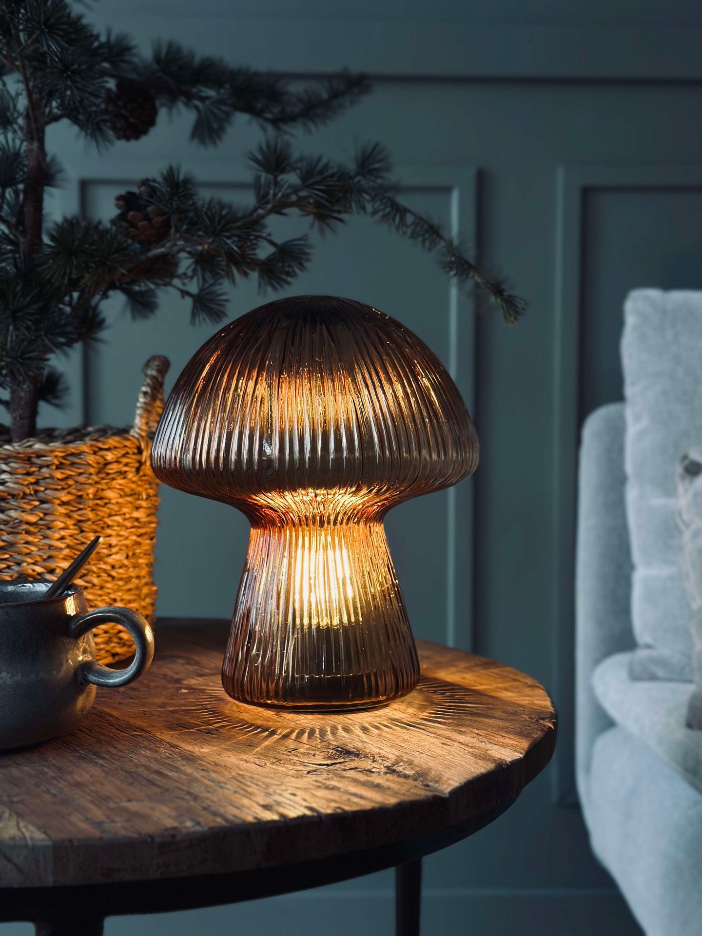 Mushroom med riller 25cm - Gyllen