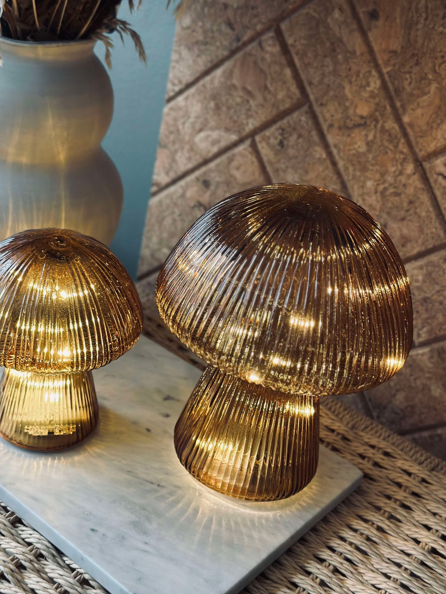 Mushroom med riller 15cm - Gyllen