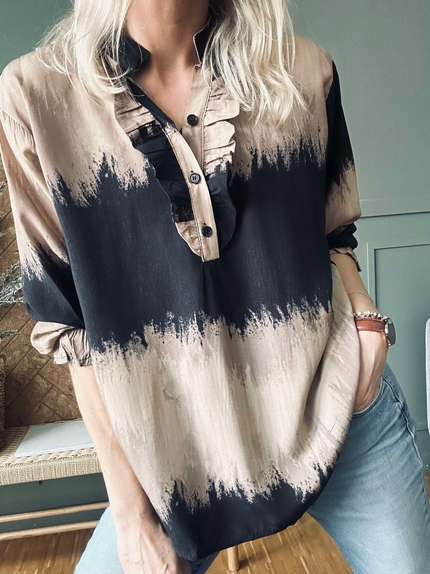 Skjorte Aya Dark Camel