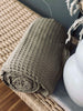 Pledd Stone-washed Vaffelvevd Bomull - Mørk Beige