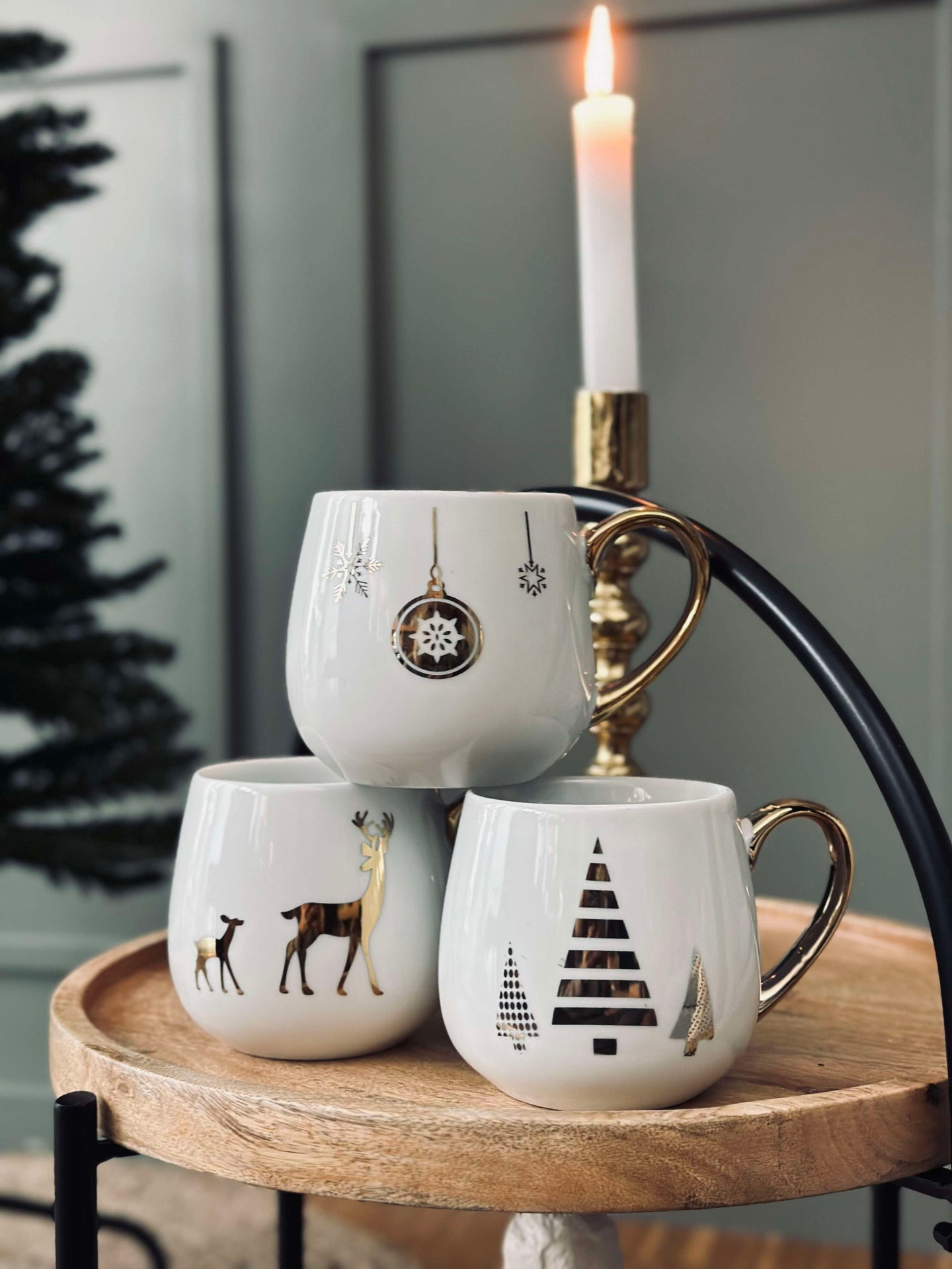 Julekopp med gullmotiv