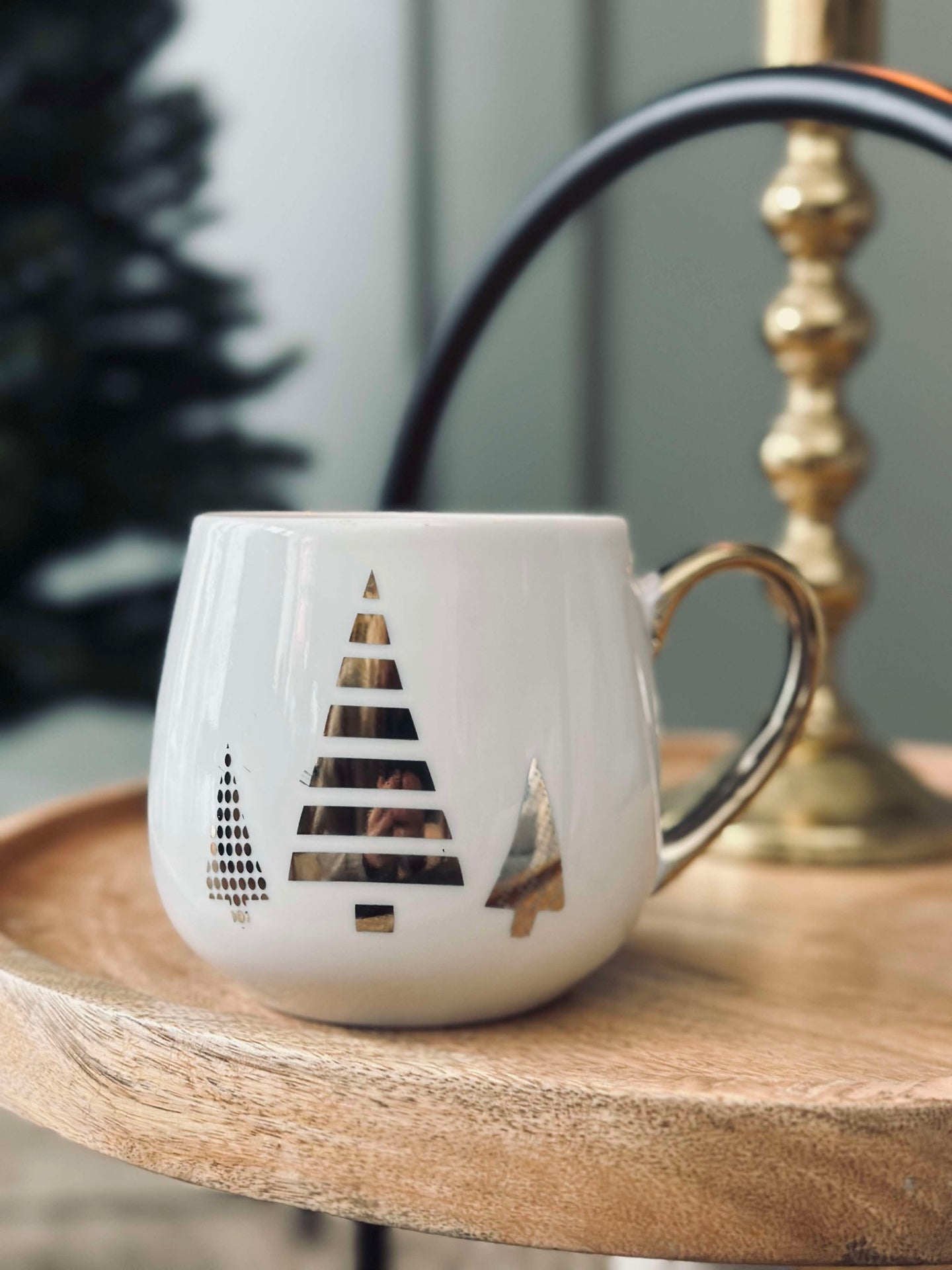Julekopp med gullmotiv