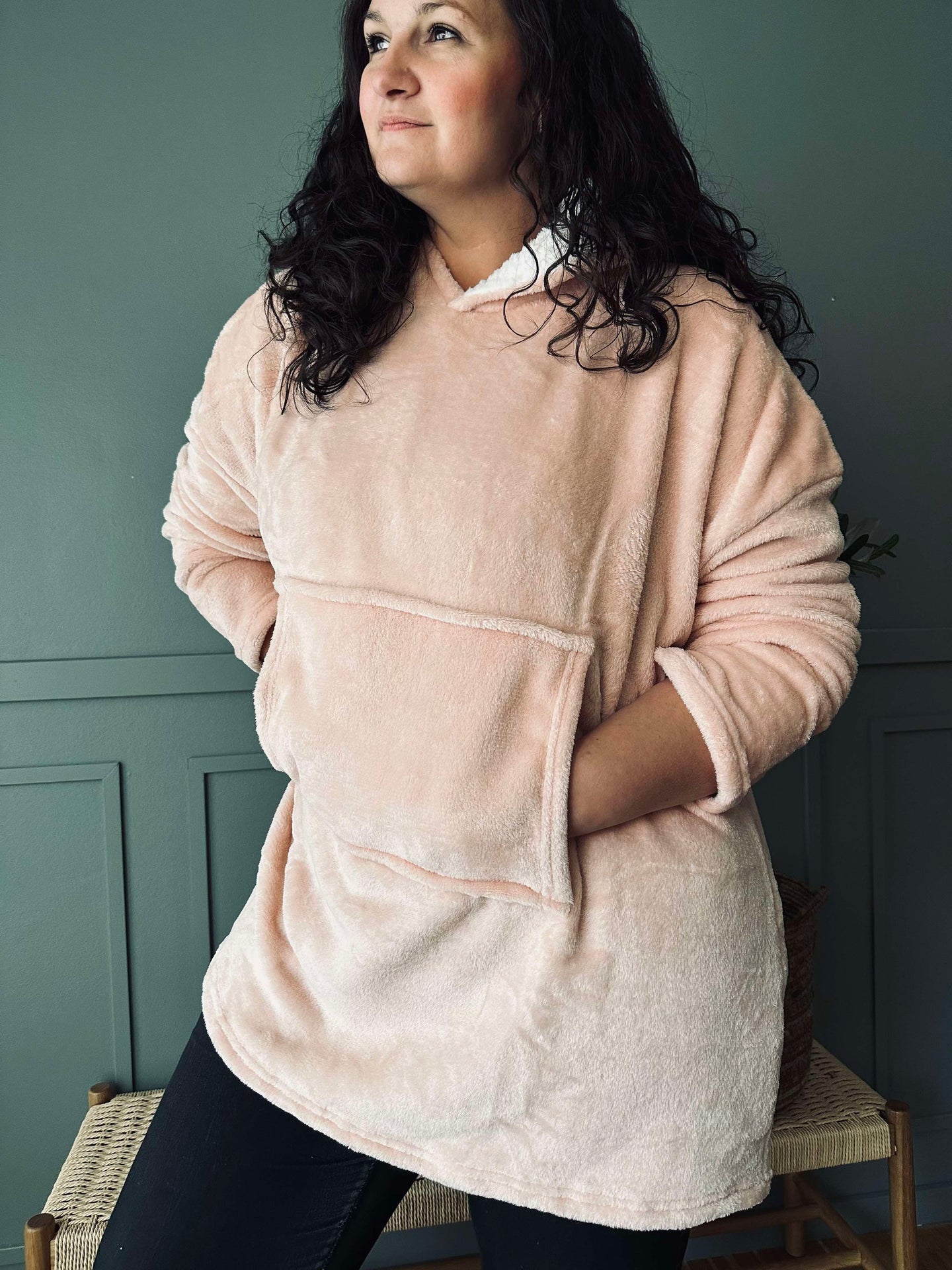 Hoodie Fleece Rose - Oversize