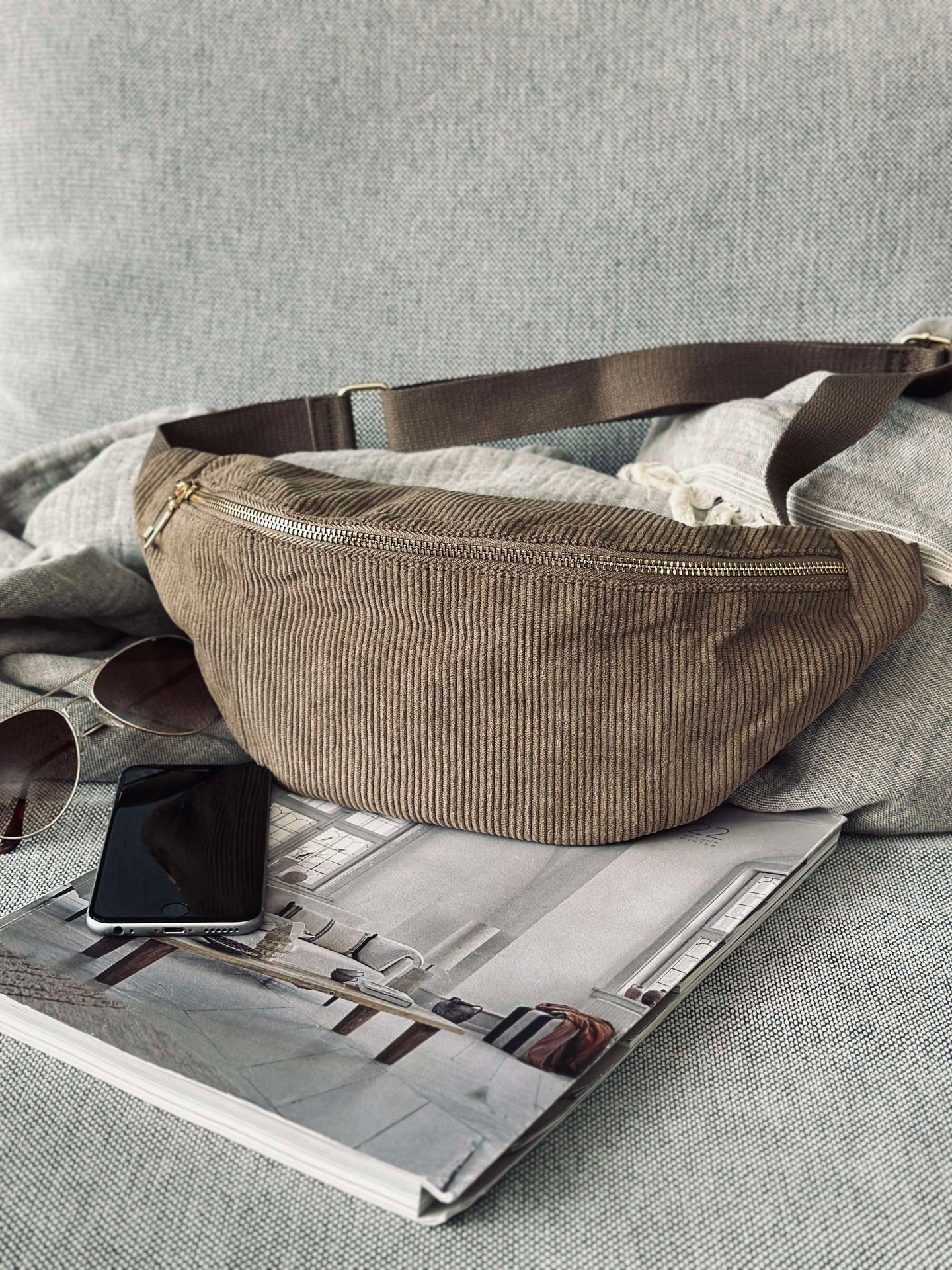 Bumbag - Beige fløyel