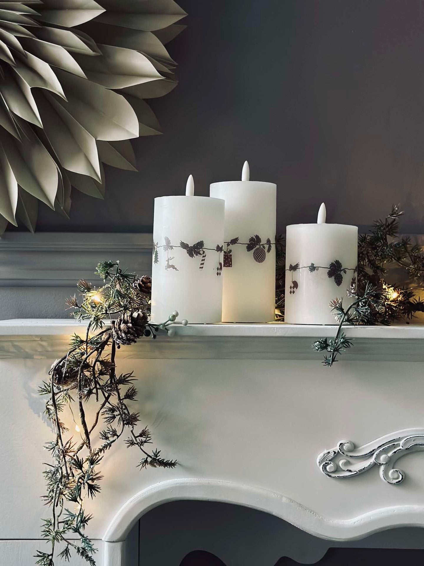 LED Bloklys Jul - Sett med 3 stk