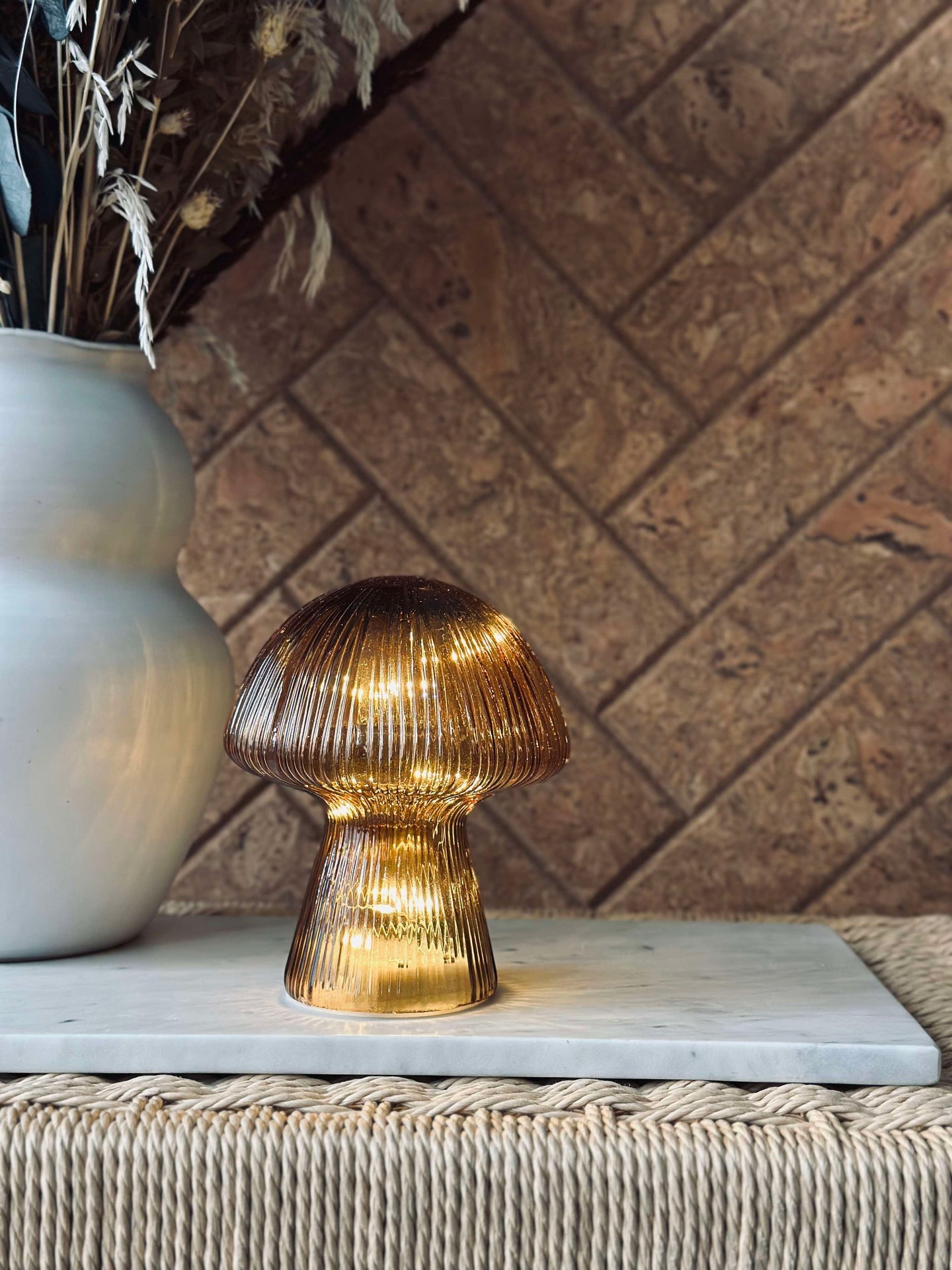 Mushroom med riller 15cm - Gyllen