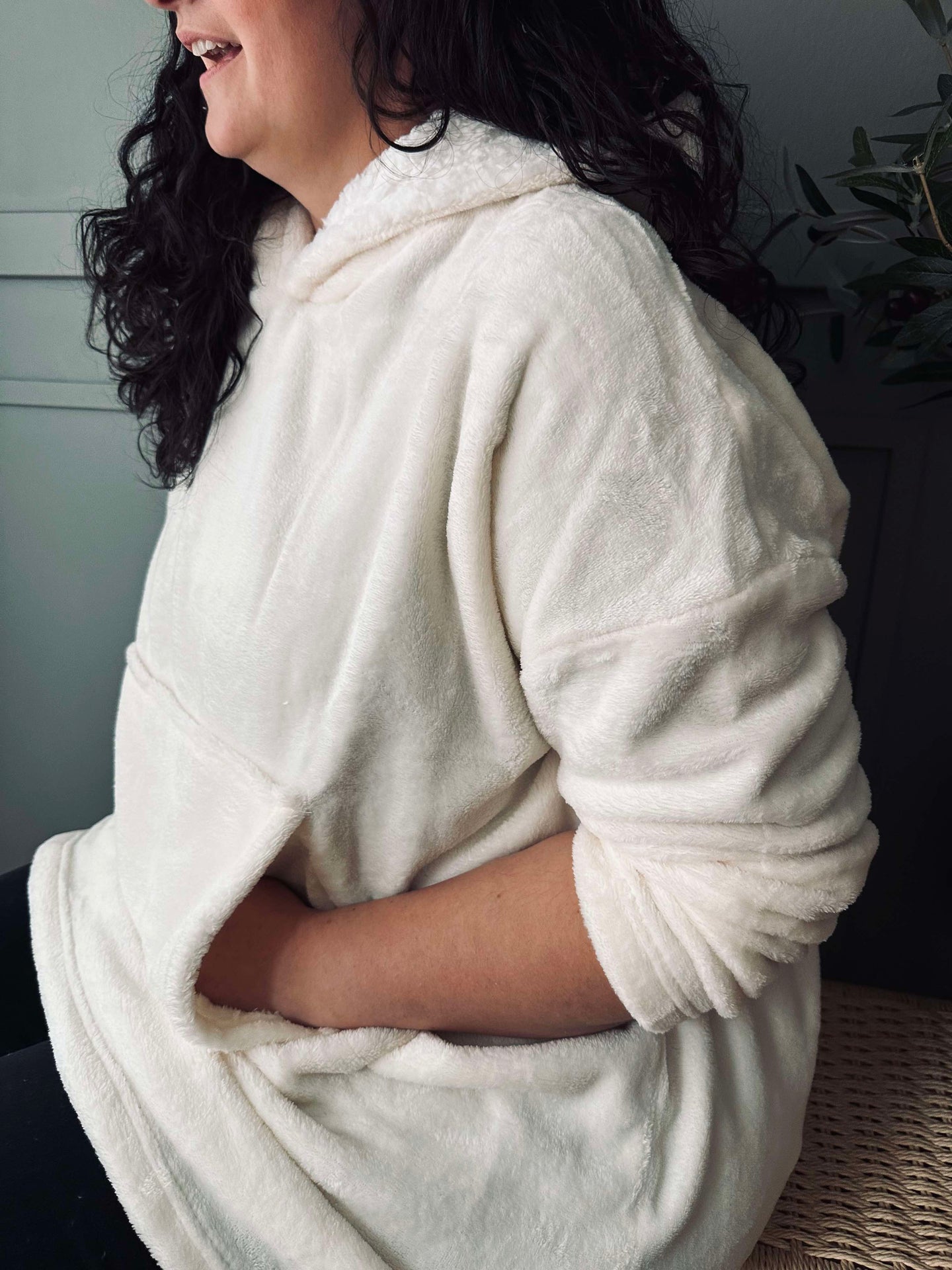 Hoodie Fleece White - Oversize
