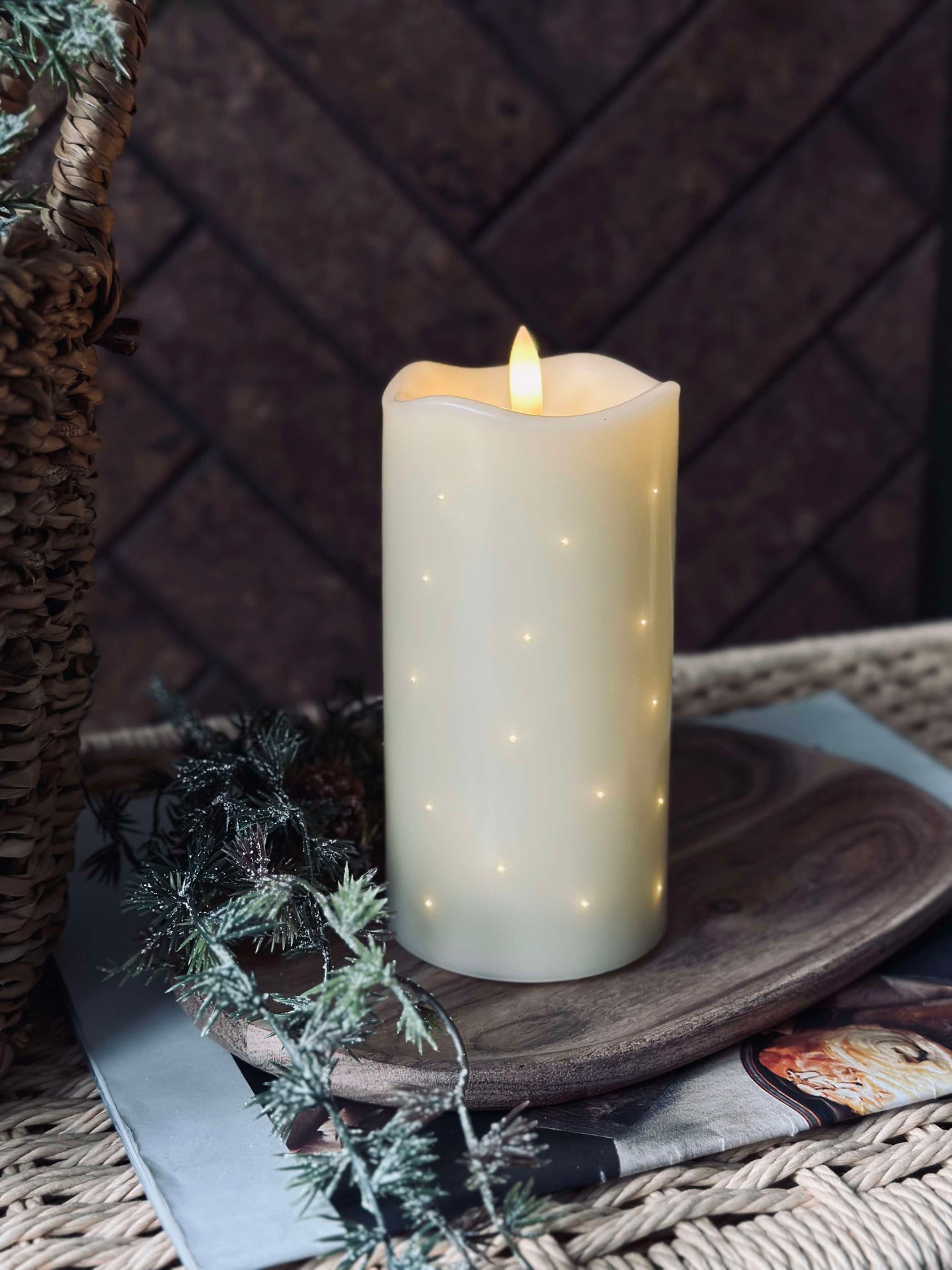 LED Blokklys Twinkle - 12,5 cm Krem