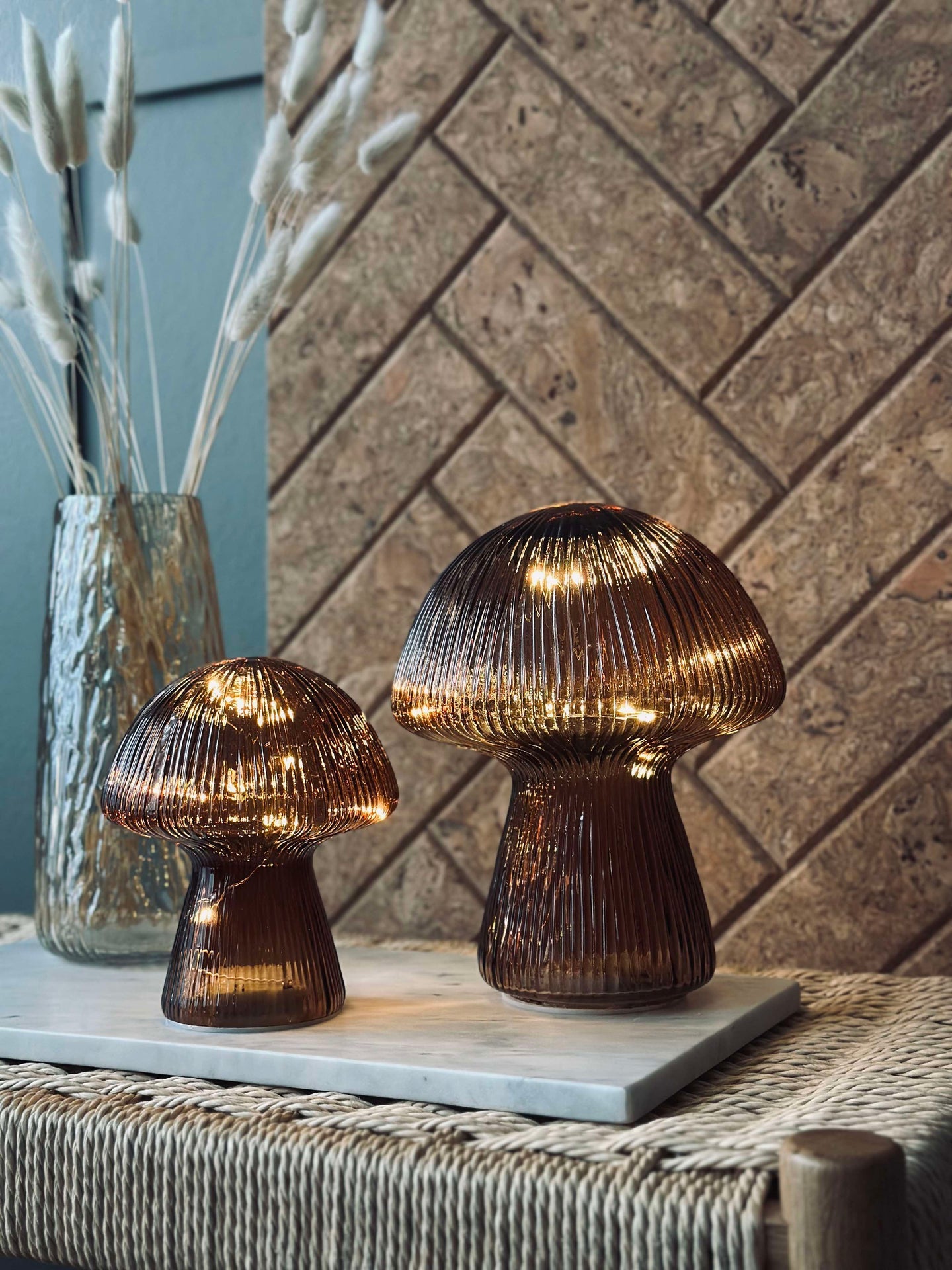 Mushroom med riller 15 cm - Brown