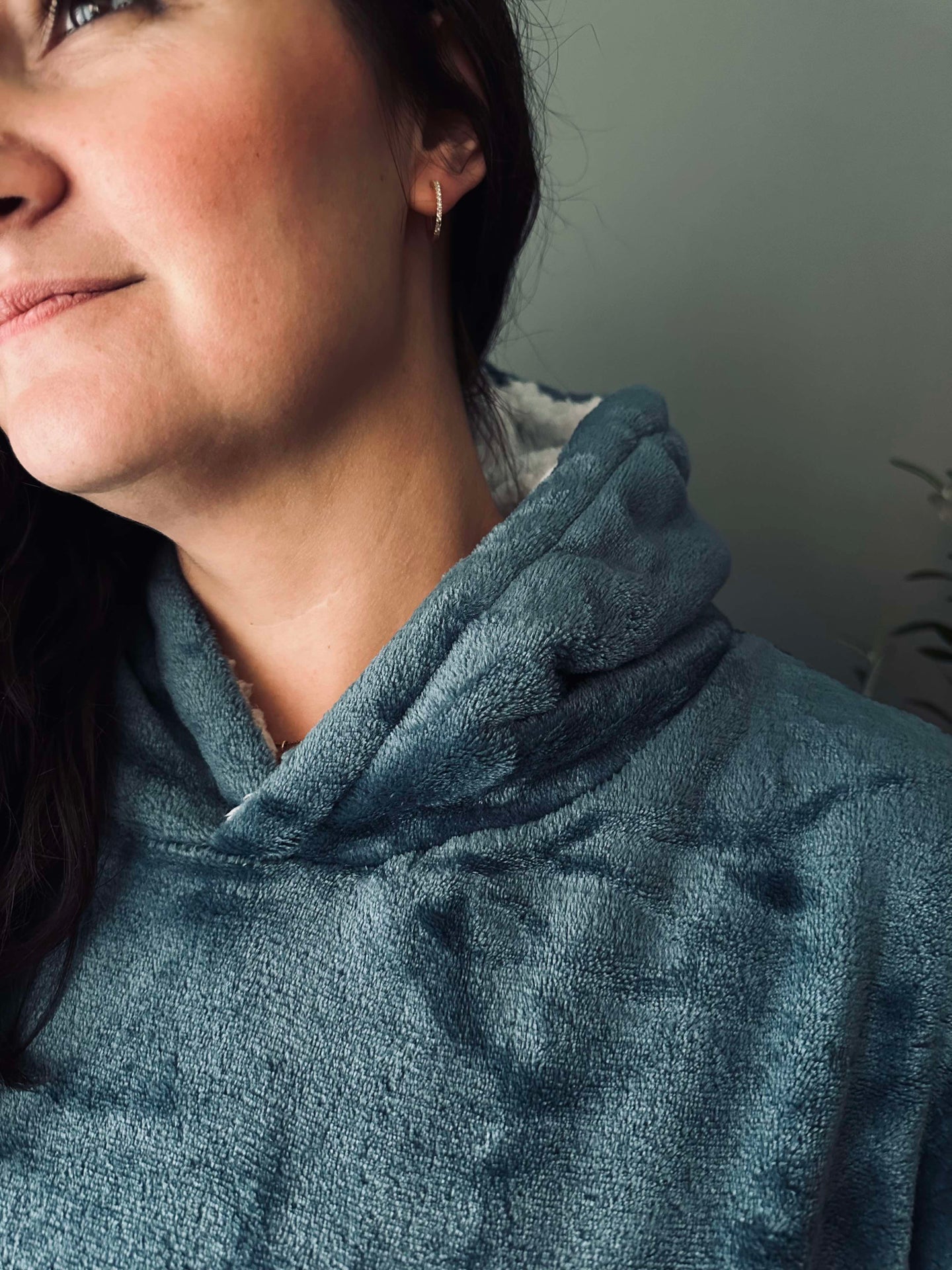 Hoodie Fleece Blå - S-XL