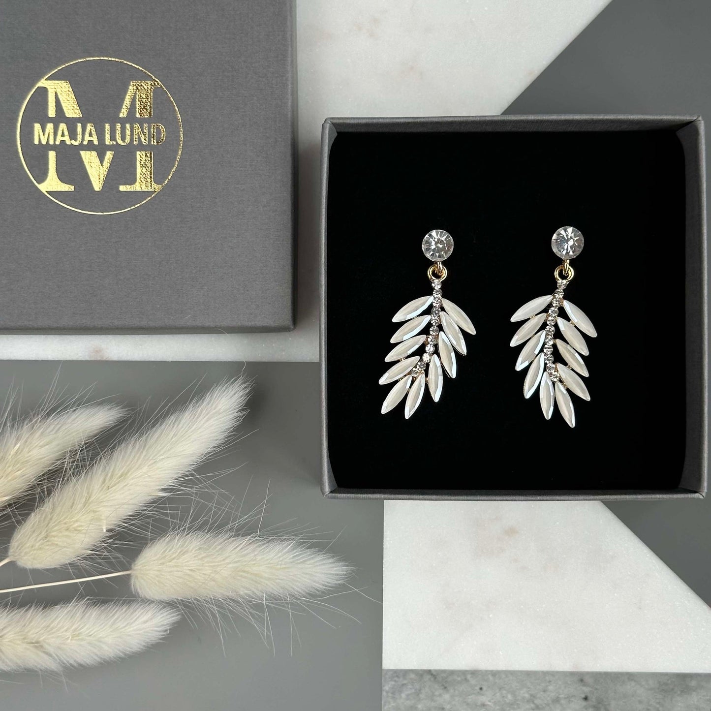 Øreringer Feather - White
