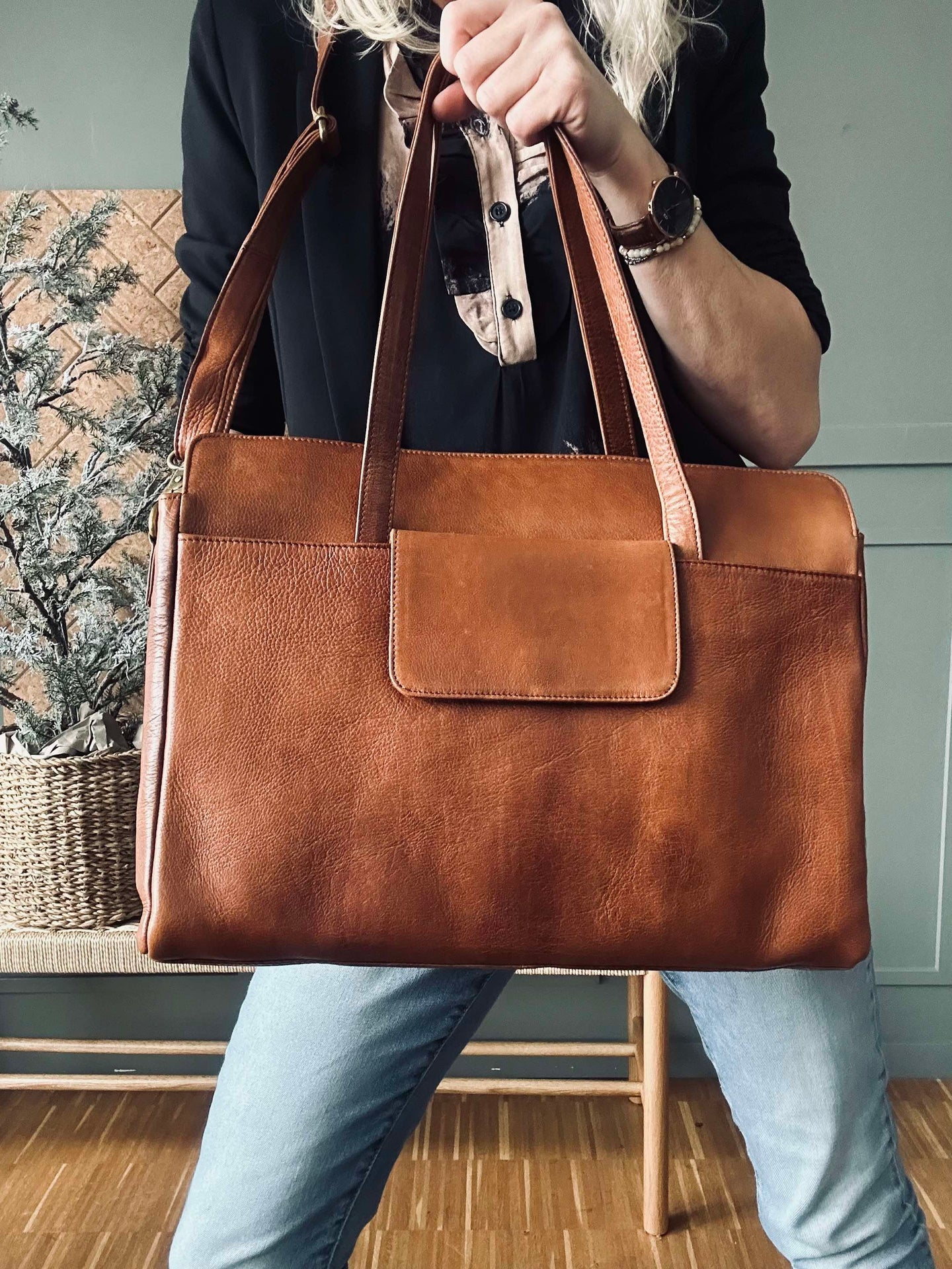Elvira arbeidsveske Walnut