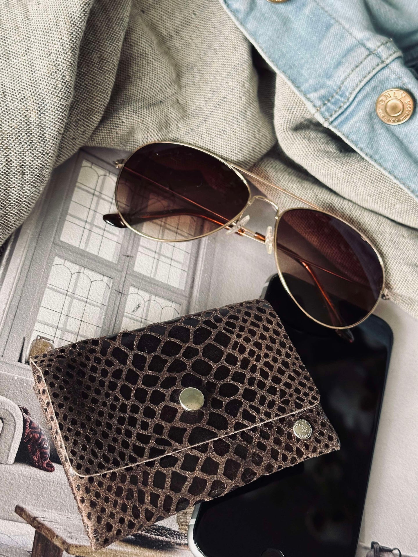 Lommebok Aura small - Brown croco