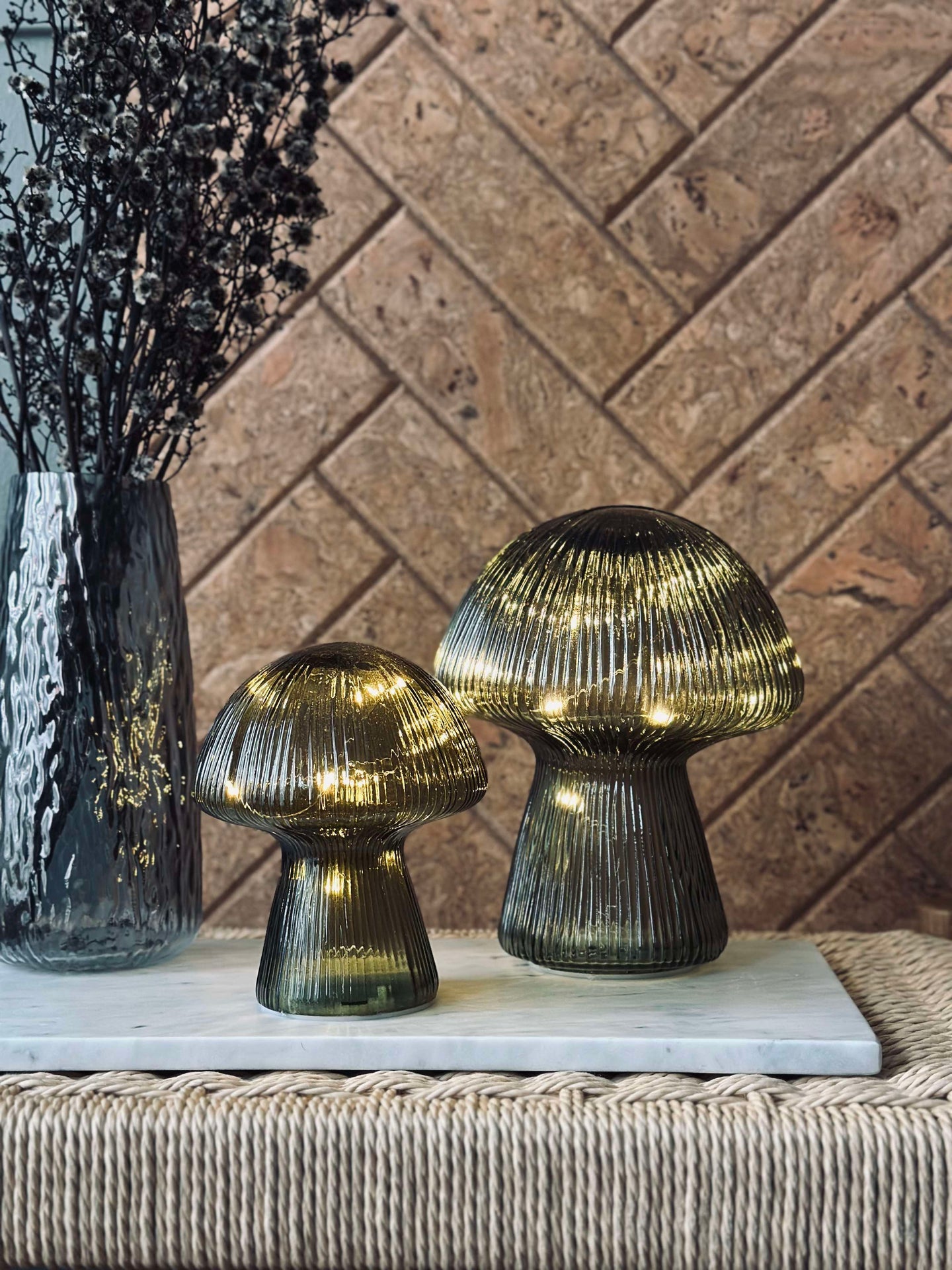 Mushroom med riller 15cm - Grønn