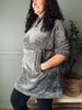 Hettegenser Fleece Grey - Oversize