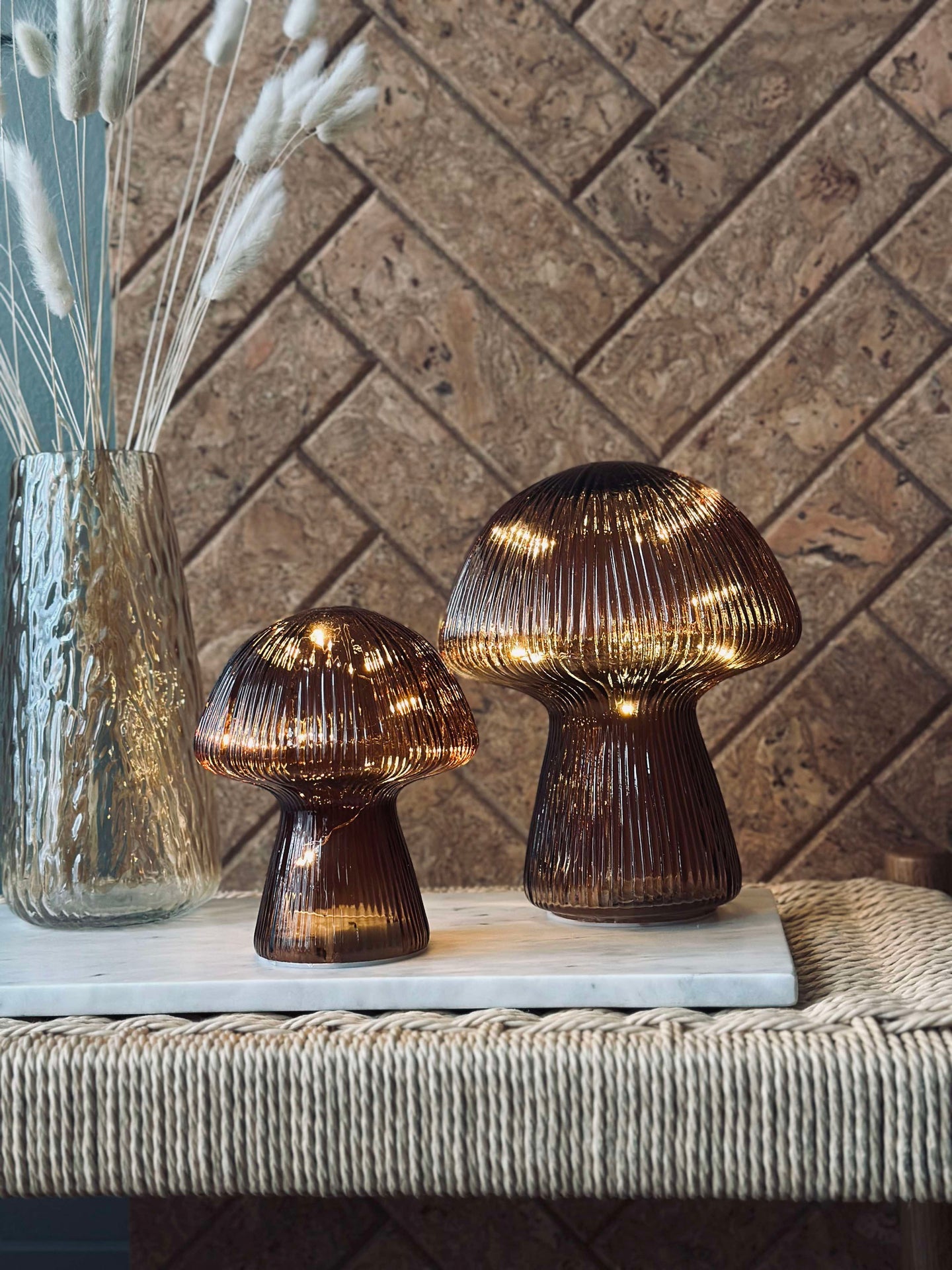 Mushroom med riller 15 cm - Brown