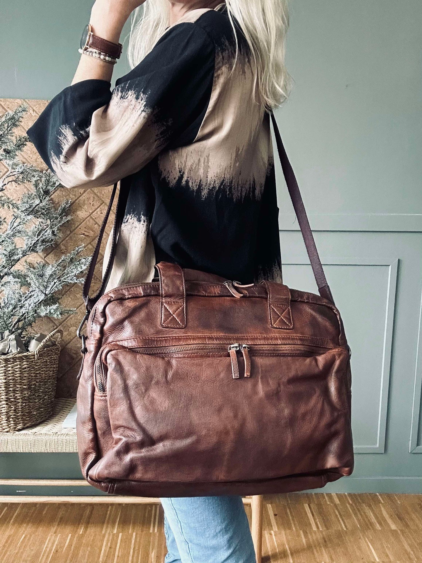 Arbeidsveske - Brown Cow leather