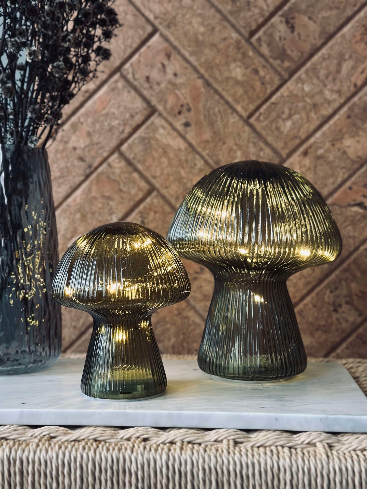 Mushroom med riller 15cm - Grønn