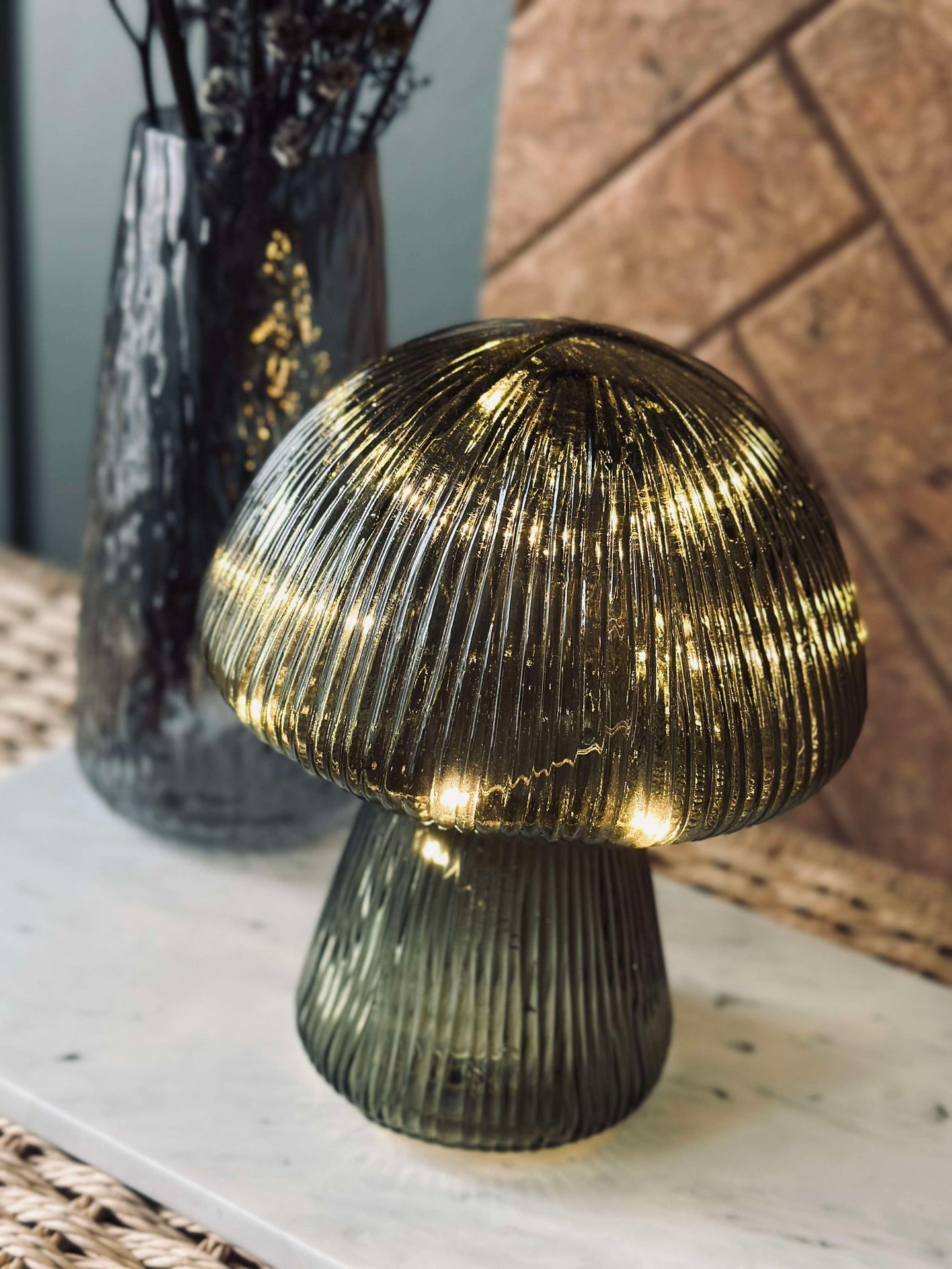 Mushroom med riller 15cm - Grønn