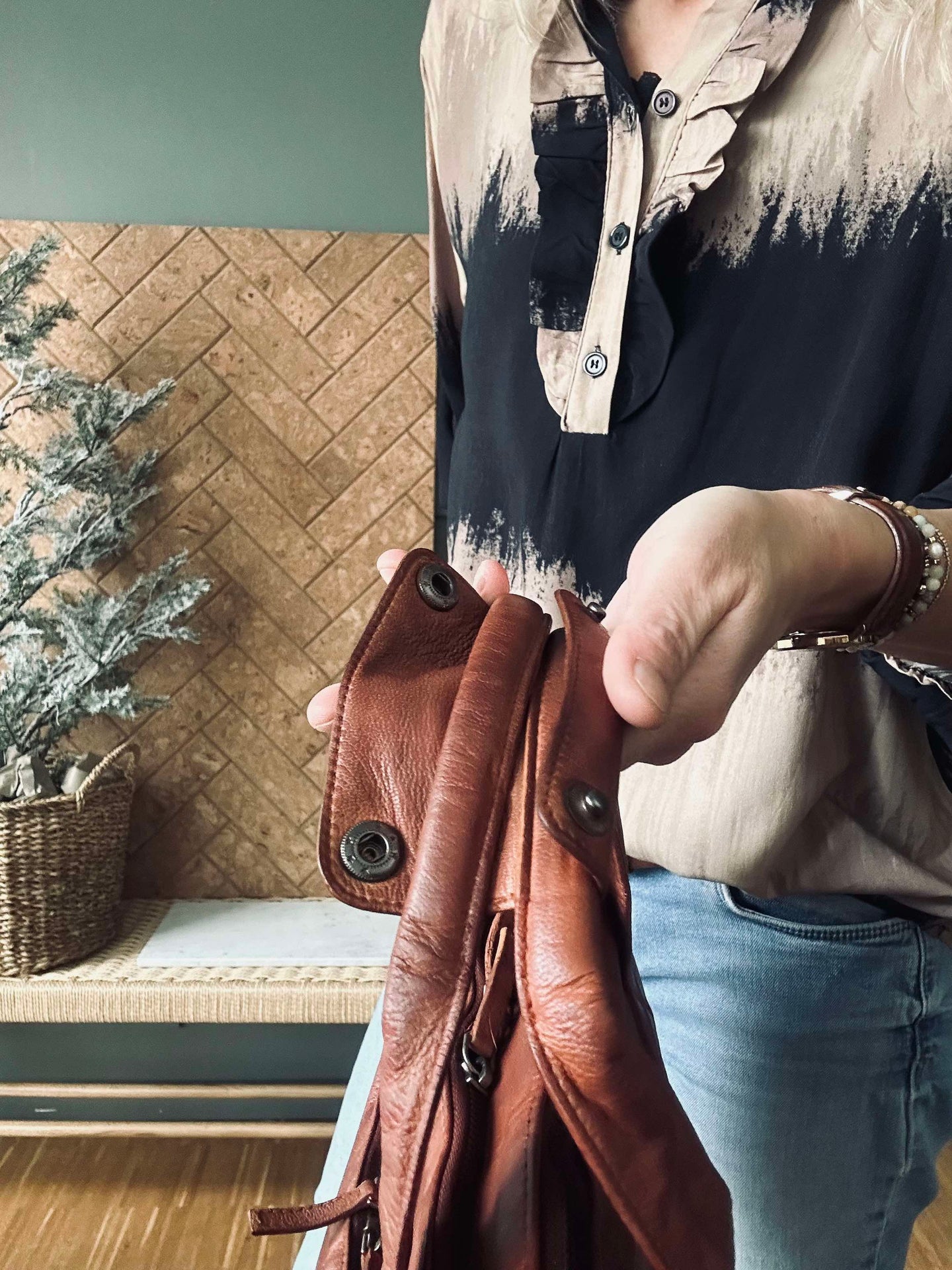Arbeidsveske - Cognac Cow leather