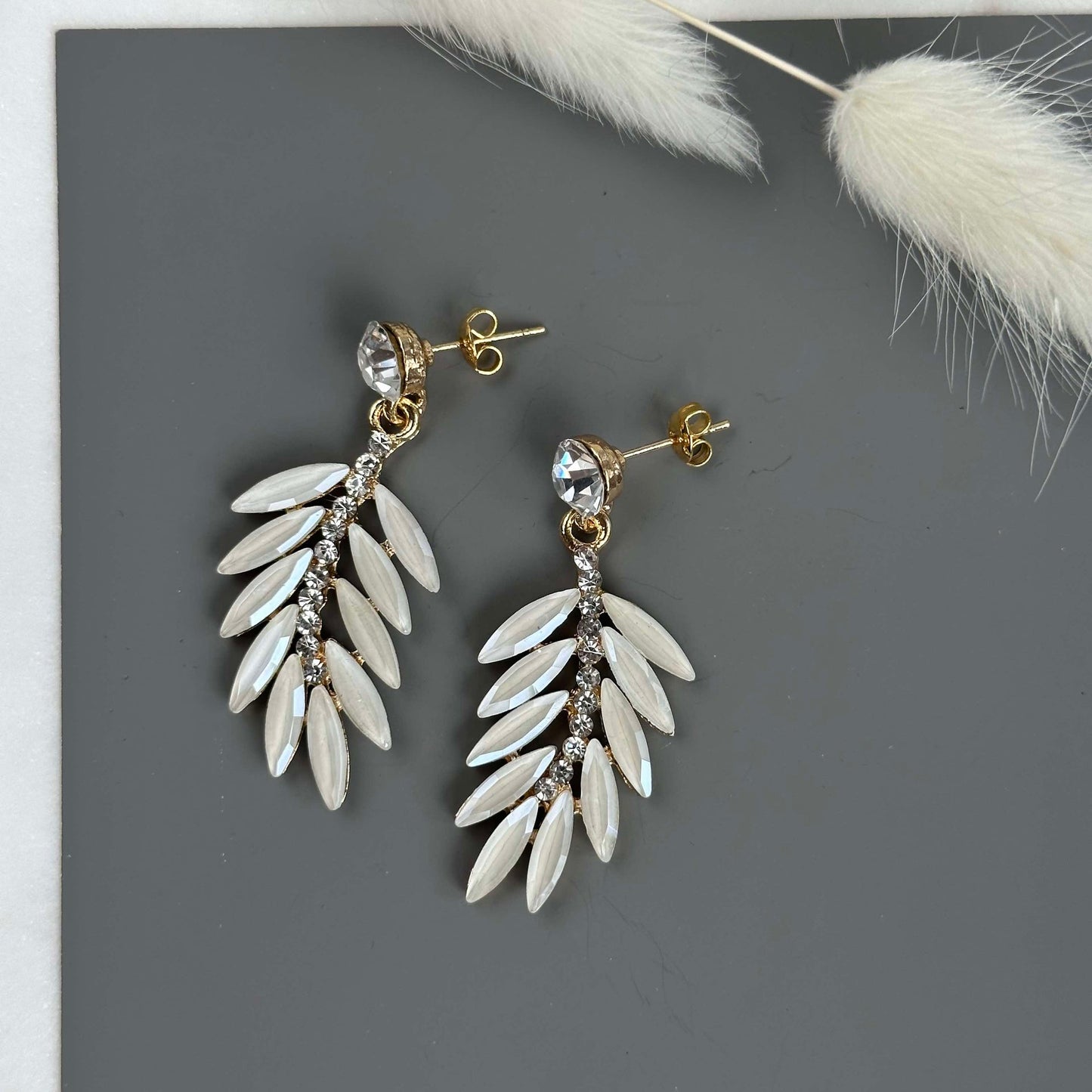 Øreringer Feather - White