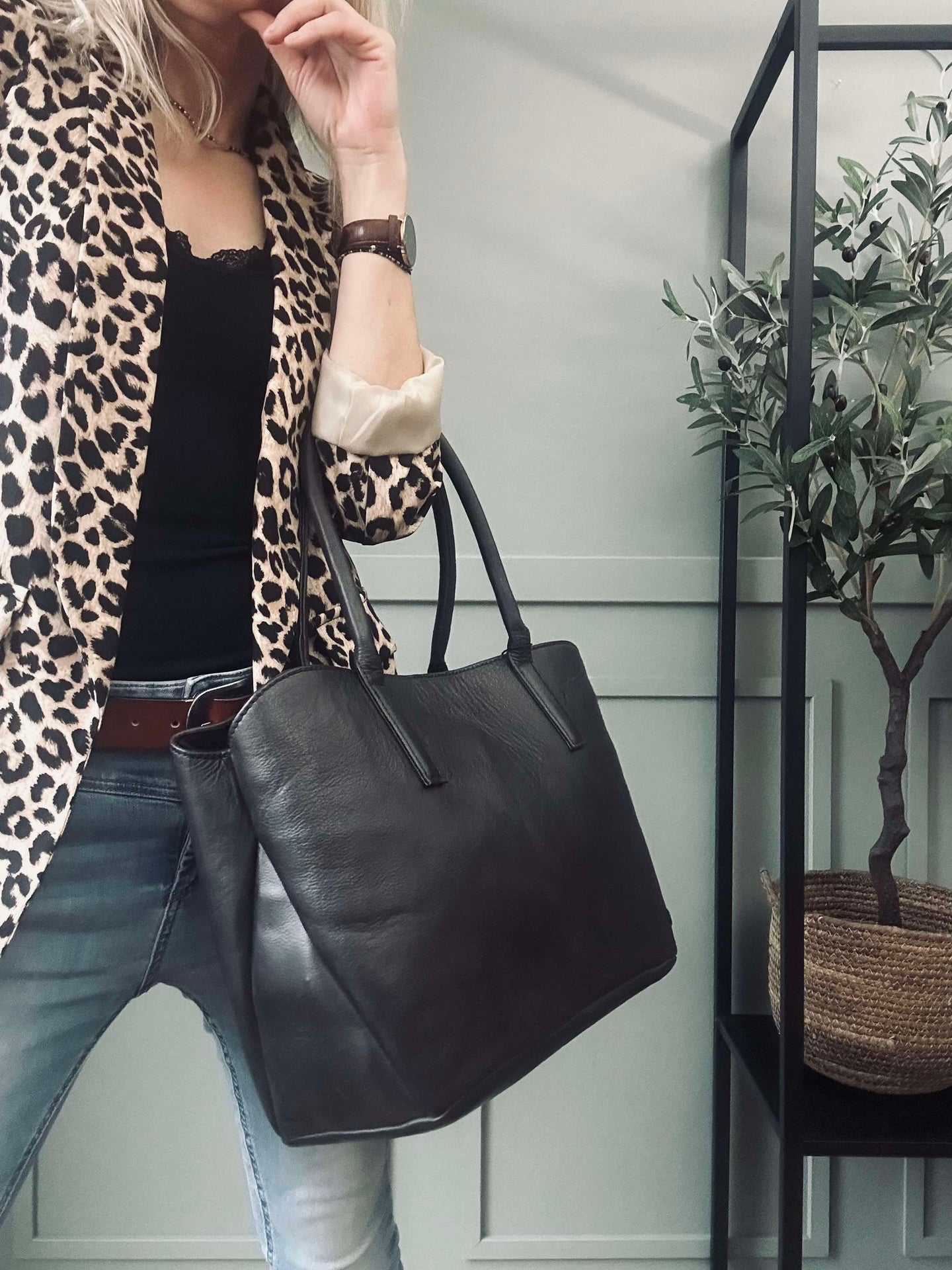 Arbeidstaske / shopper Brown  – Soft leather