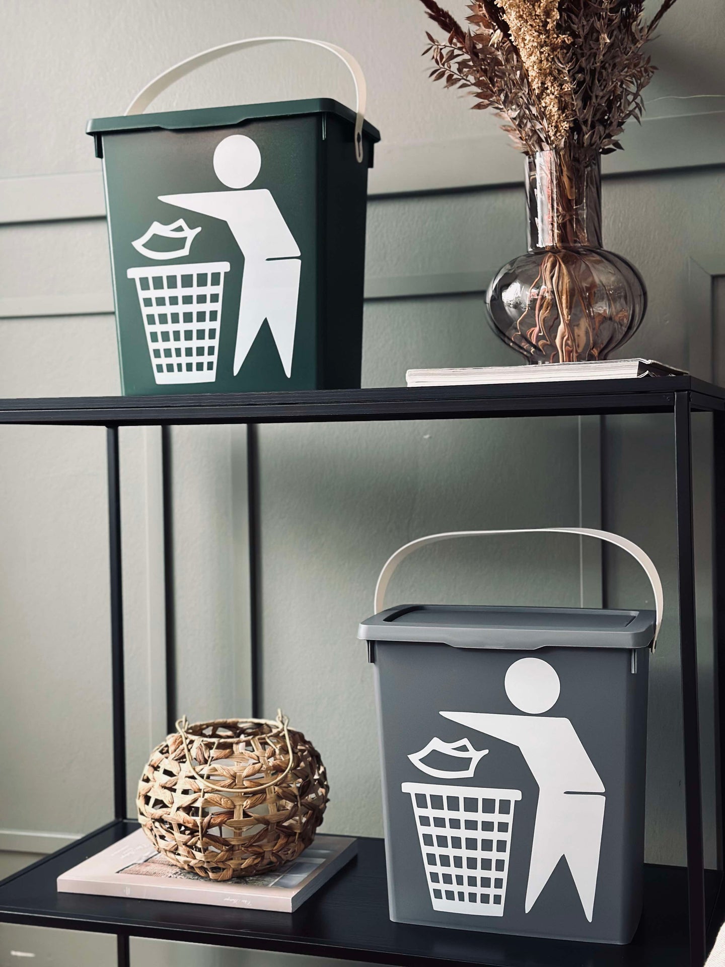 BIO Bøtte med lokk 12 liter - Grå