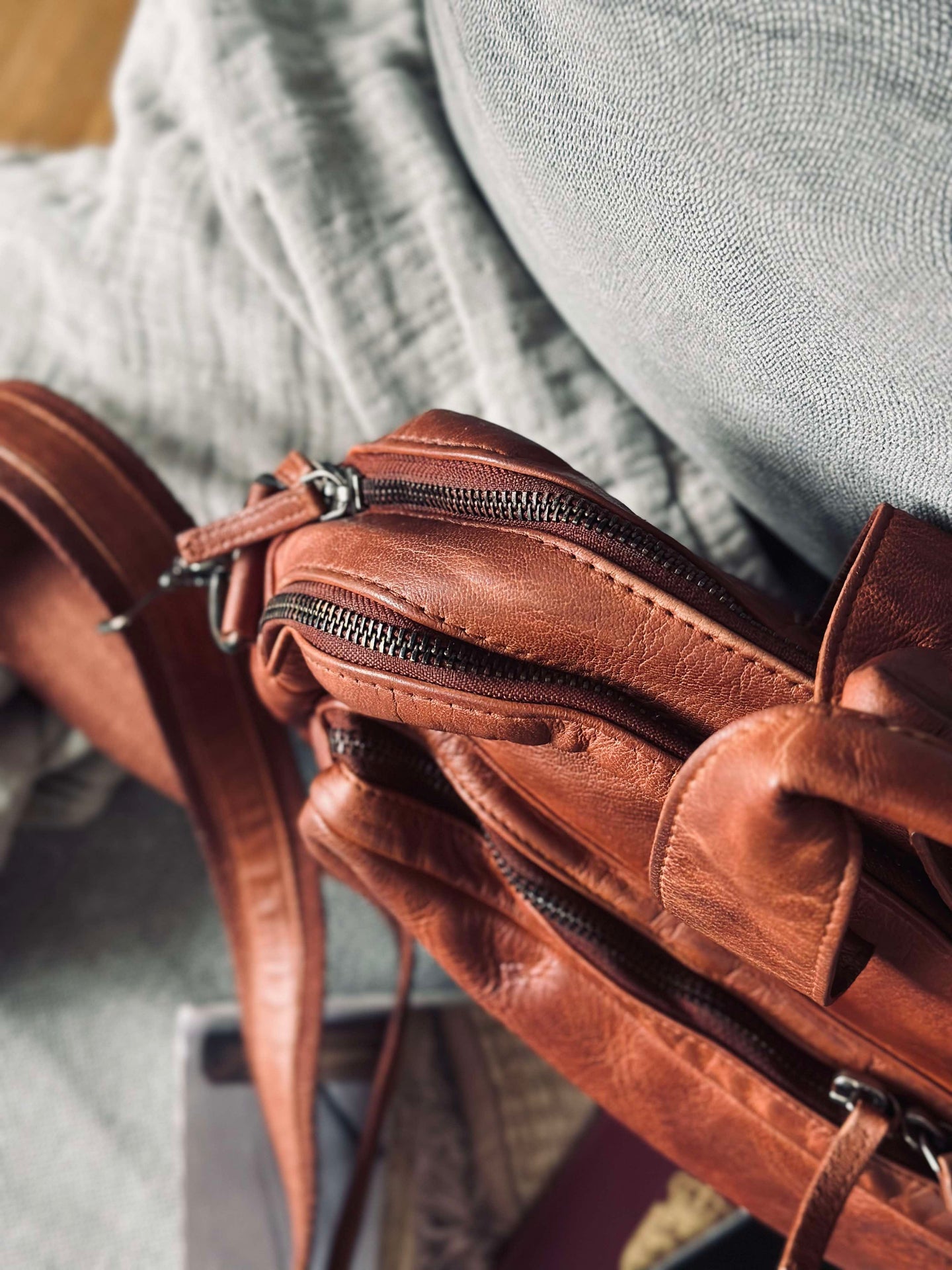 Arbeidsveske - Cognac Cow leather