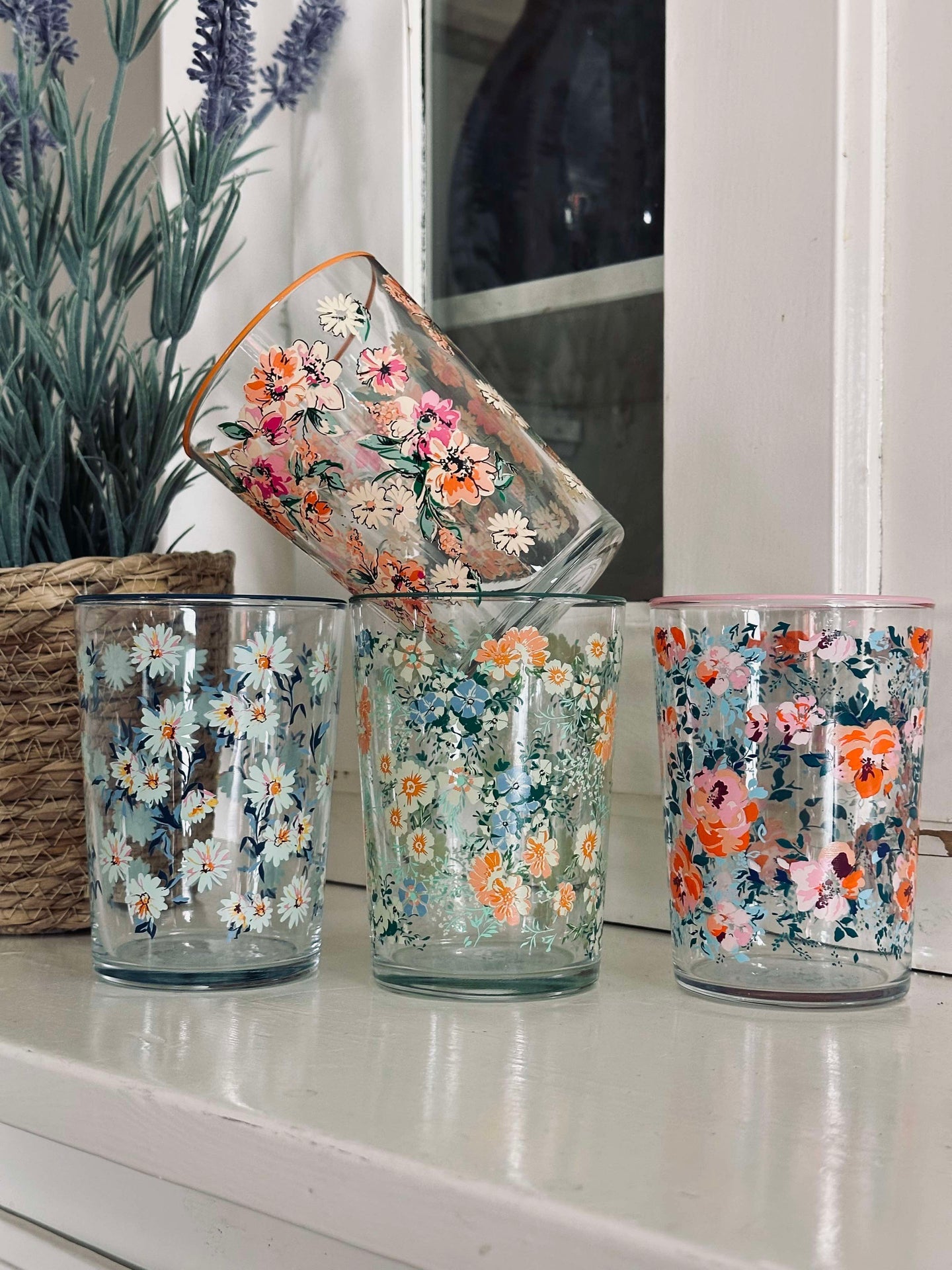 Drikkeglass Flora - pakke med 4 stk