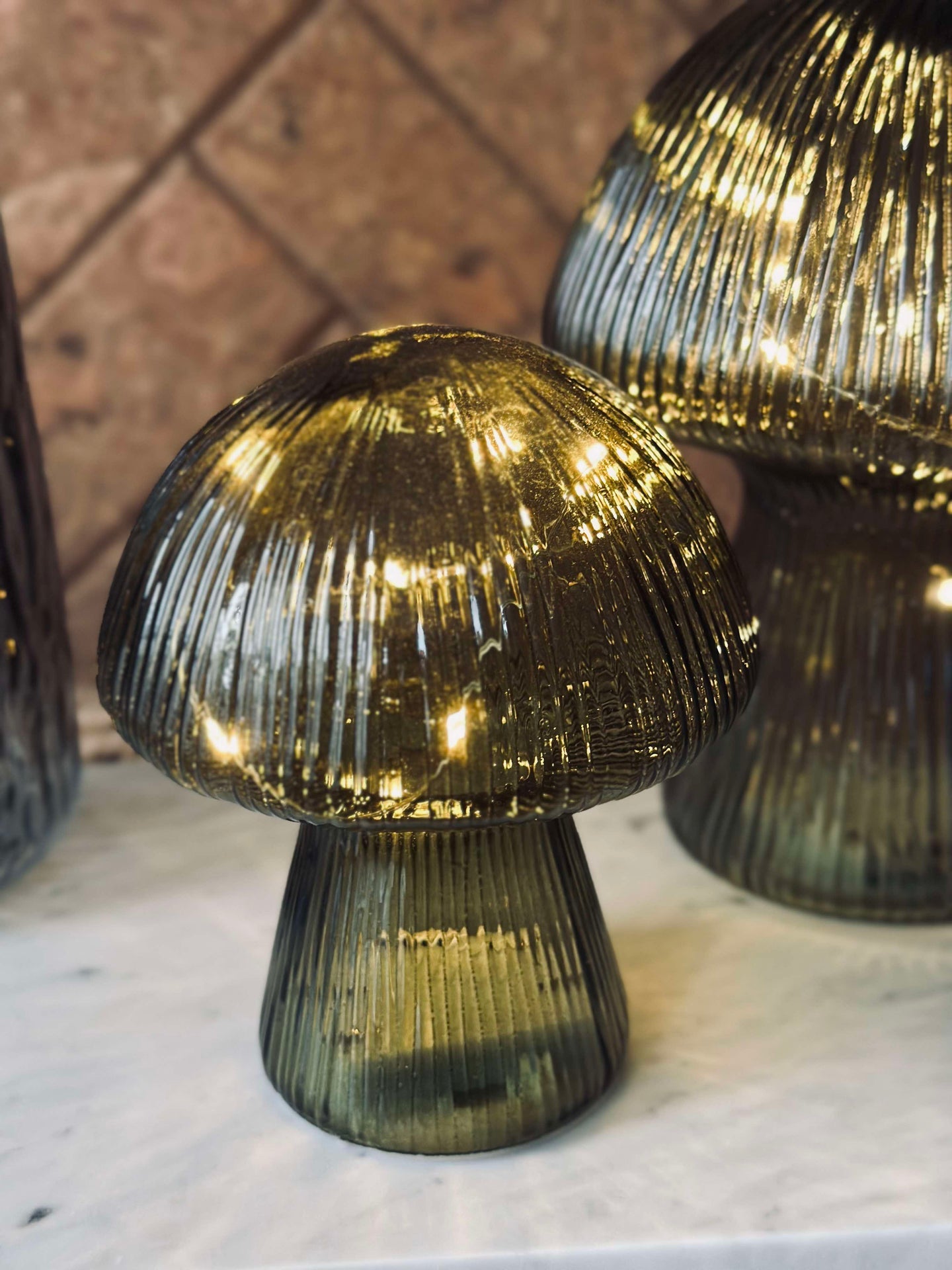Mushroom med riller 15cm - Grønn